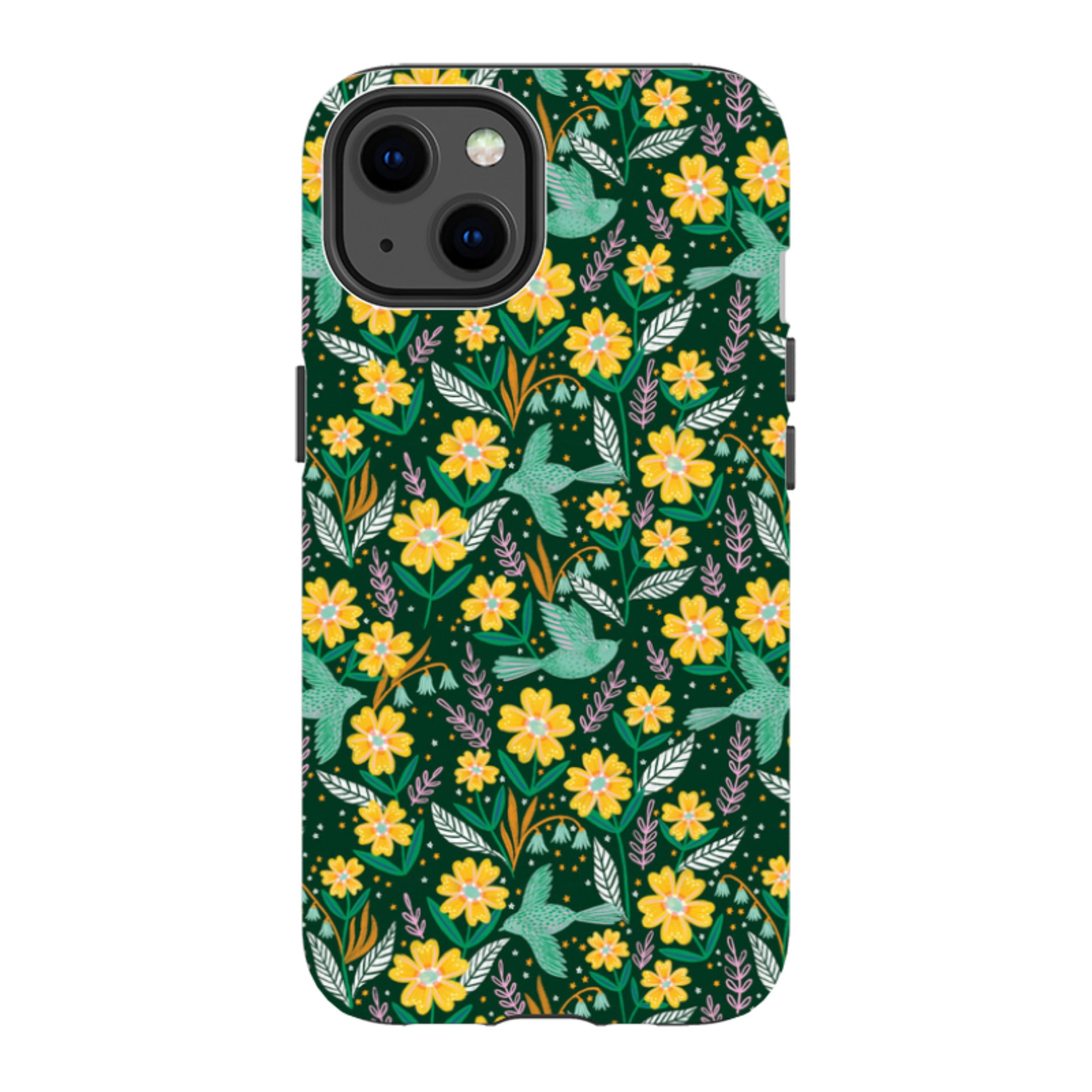 iPhone Tough Case - Sweet Birds Green By Lee Foster Wilson