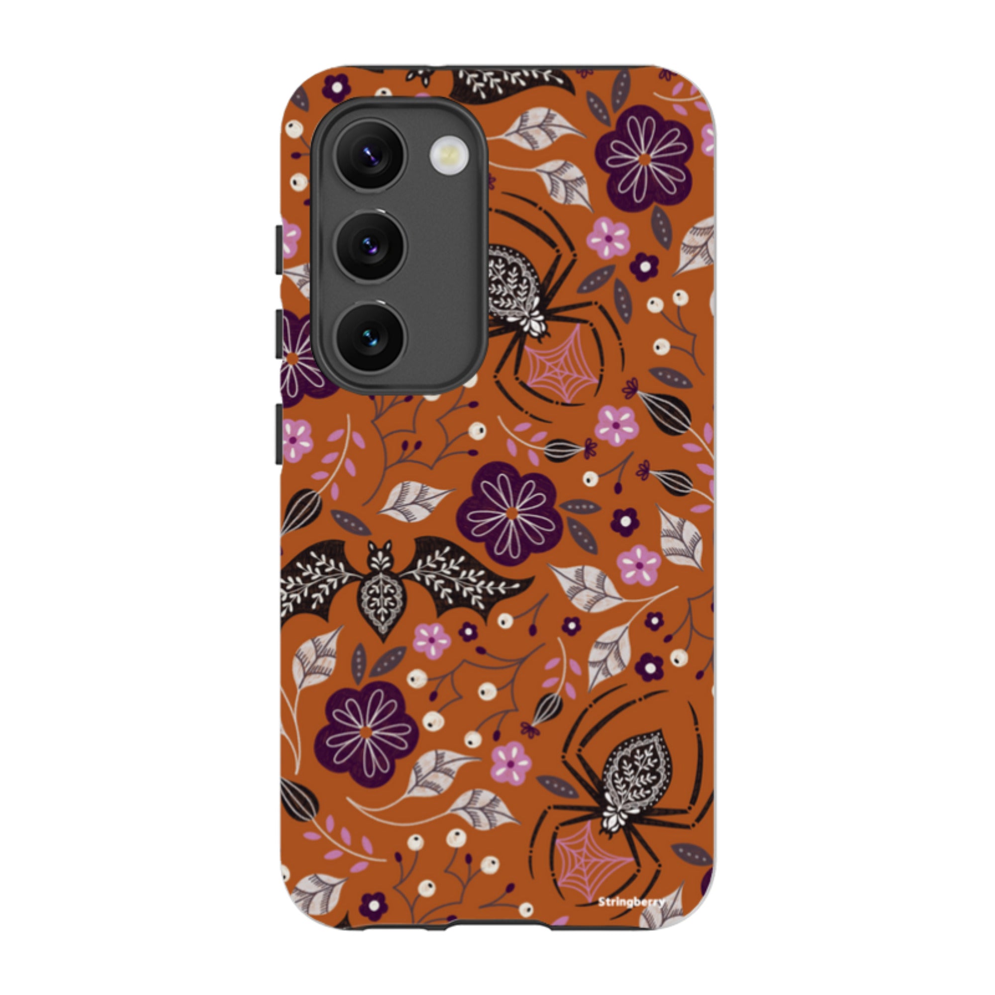 Samsung Tough Case - SpiderBat Pattern Orange By Jenny Zemanek