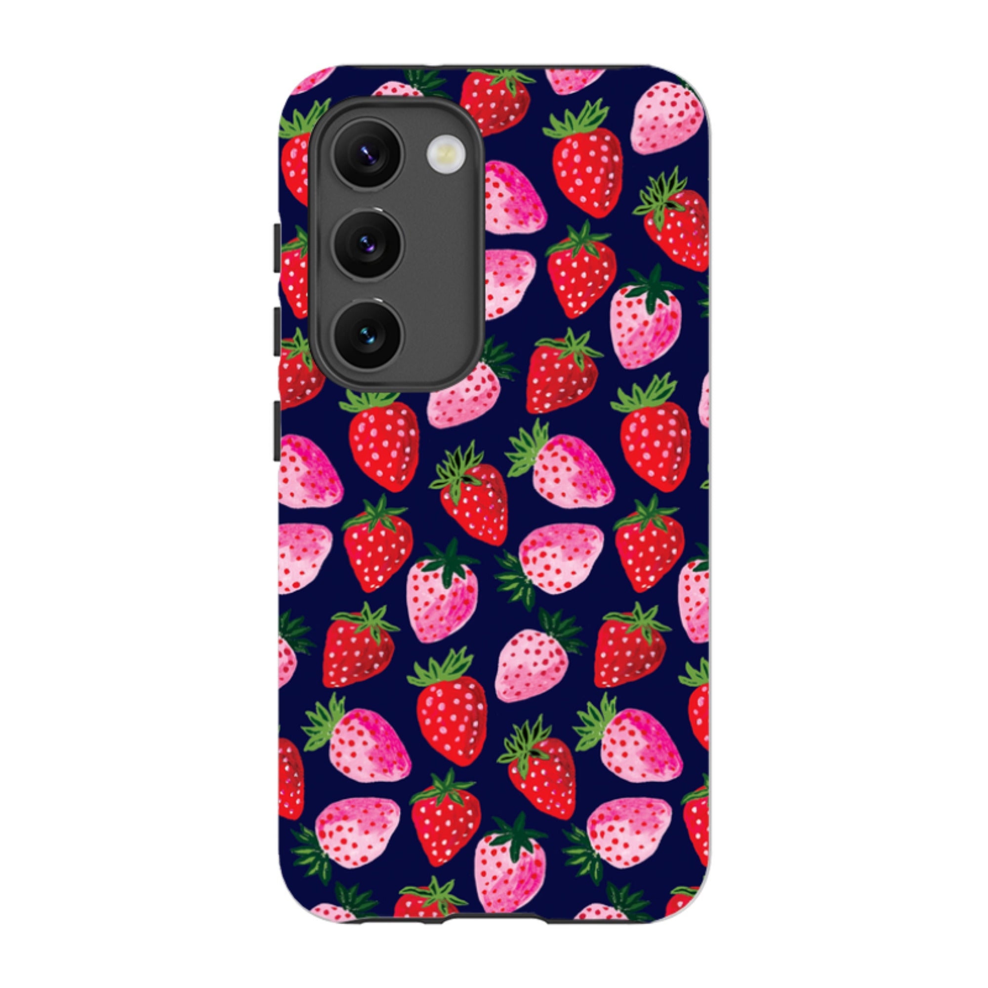 Samsung Tough  Case - Strawberry Scatter Navy By Emma Frances Grant