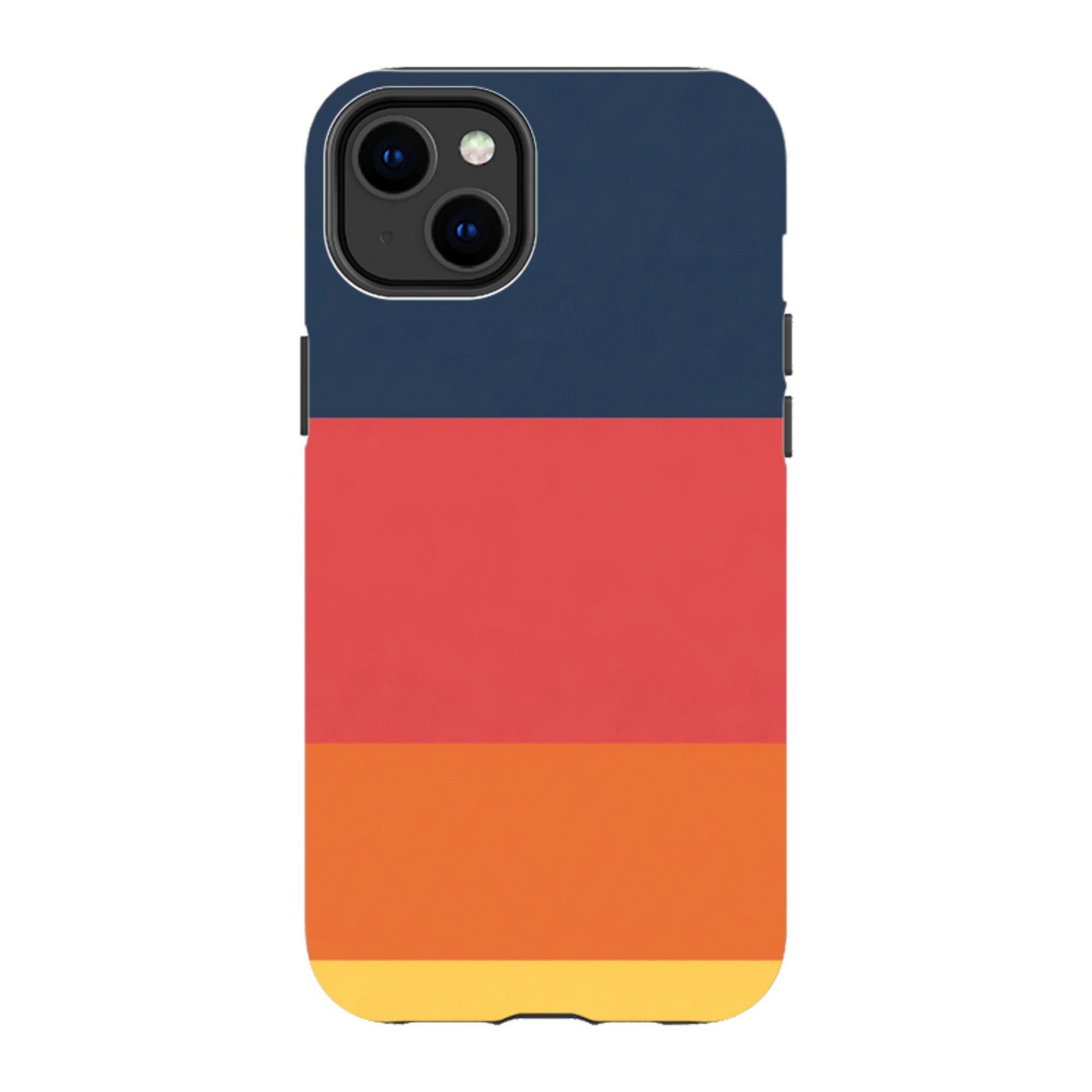 iPhone Tough Case - Navy Blue & Orange Gingham
