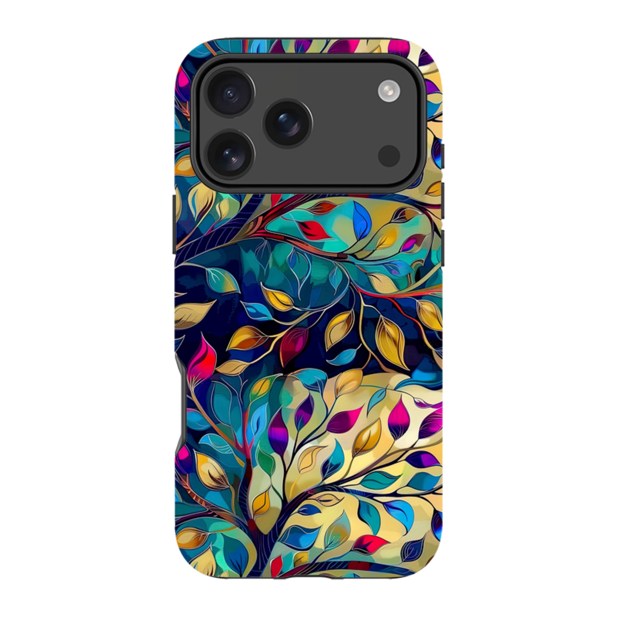 iPhone MagSafe Tough Case - Teal Leaves