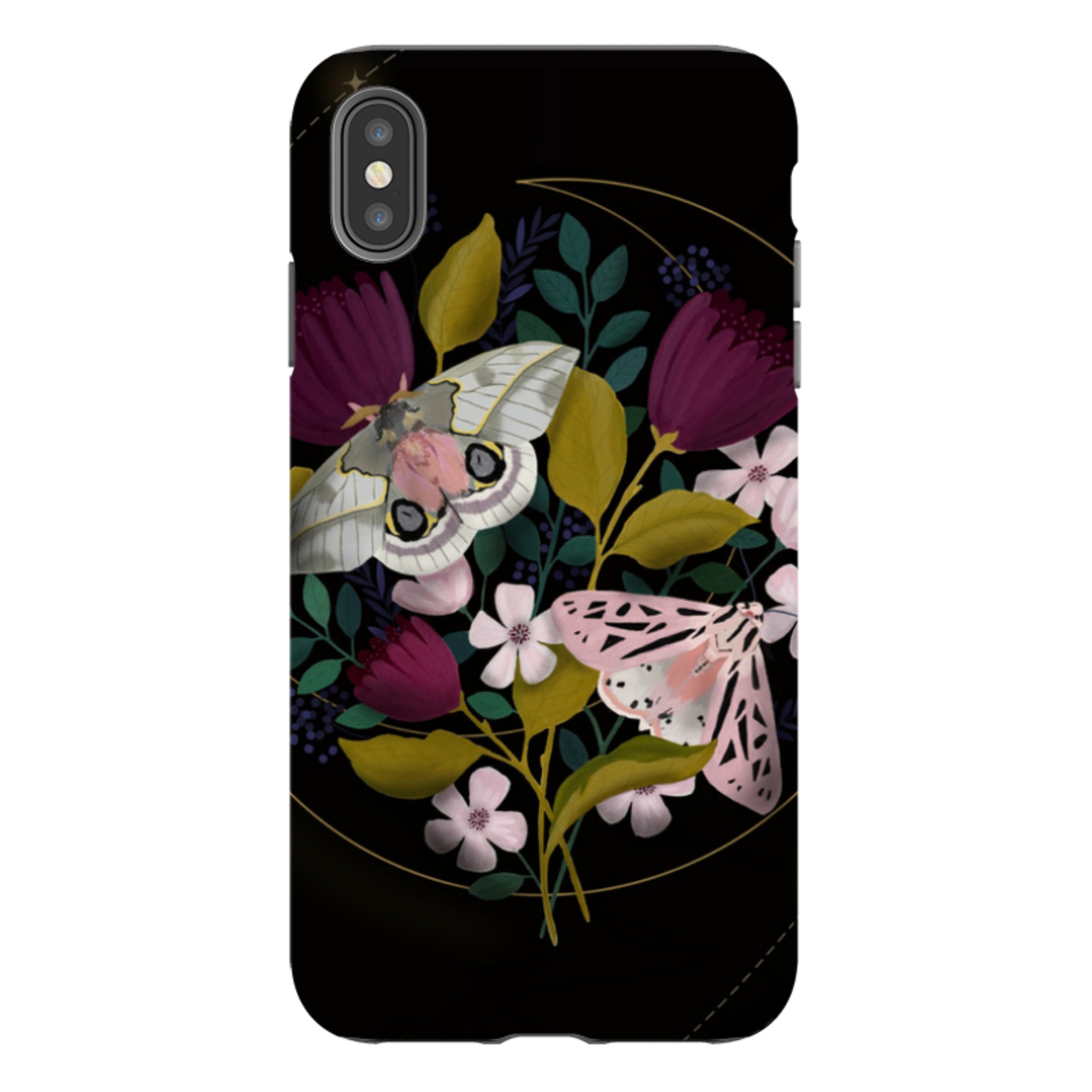 iPhone Tough Case - Moon Moths By Bex Parkin