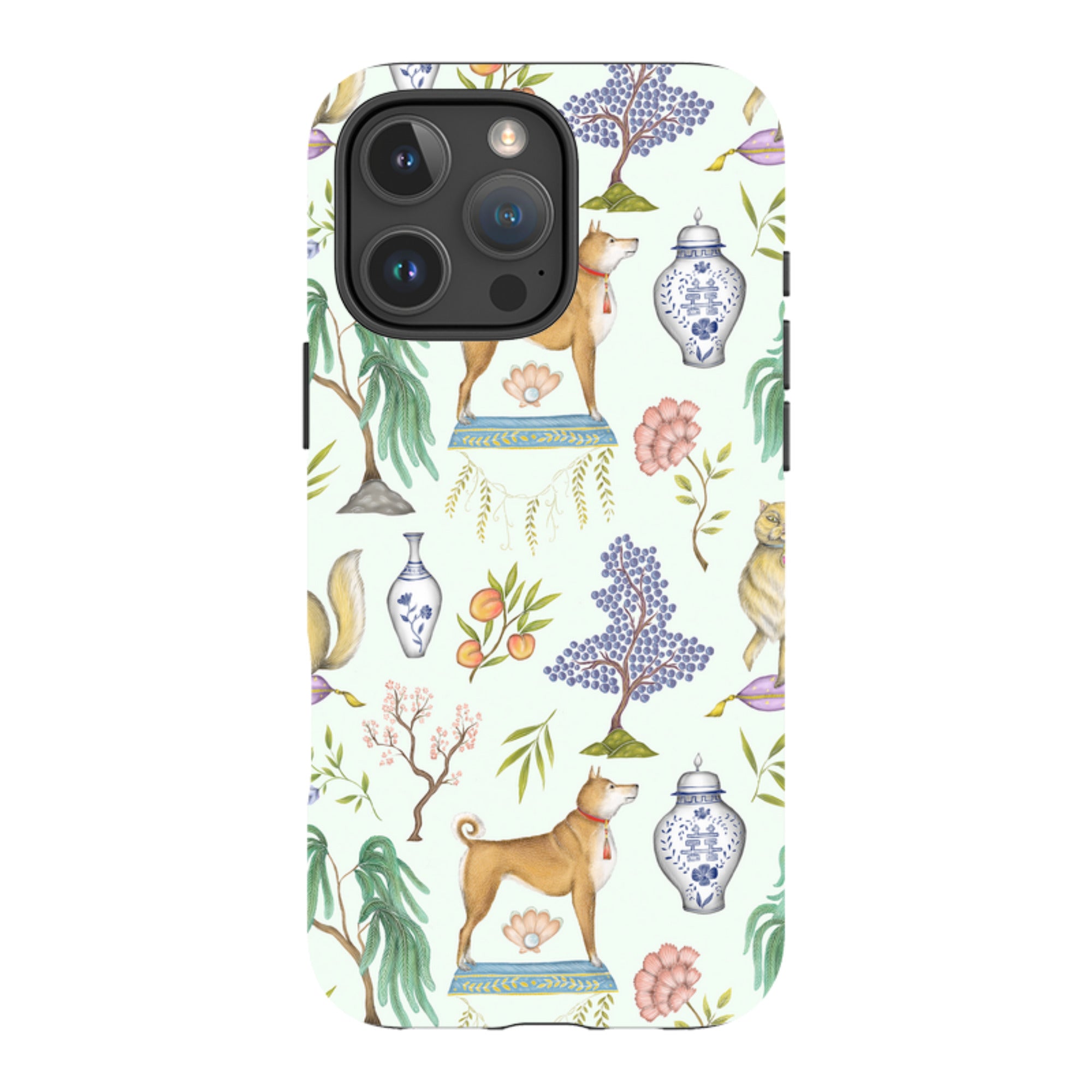 iPhone MagSafe Tough Case -  Chinoiserie Menagerie Green By Catherine Rowe