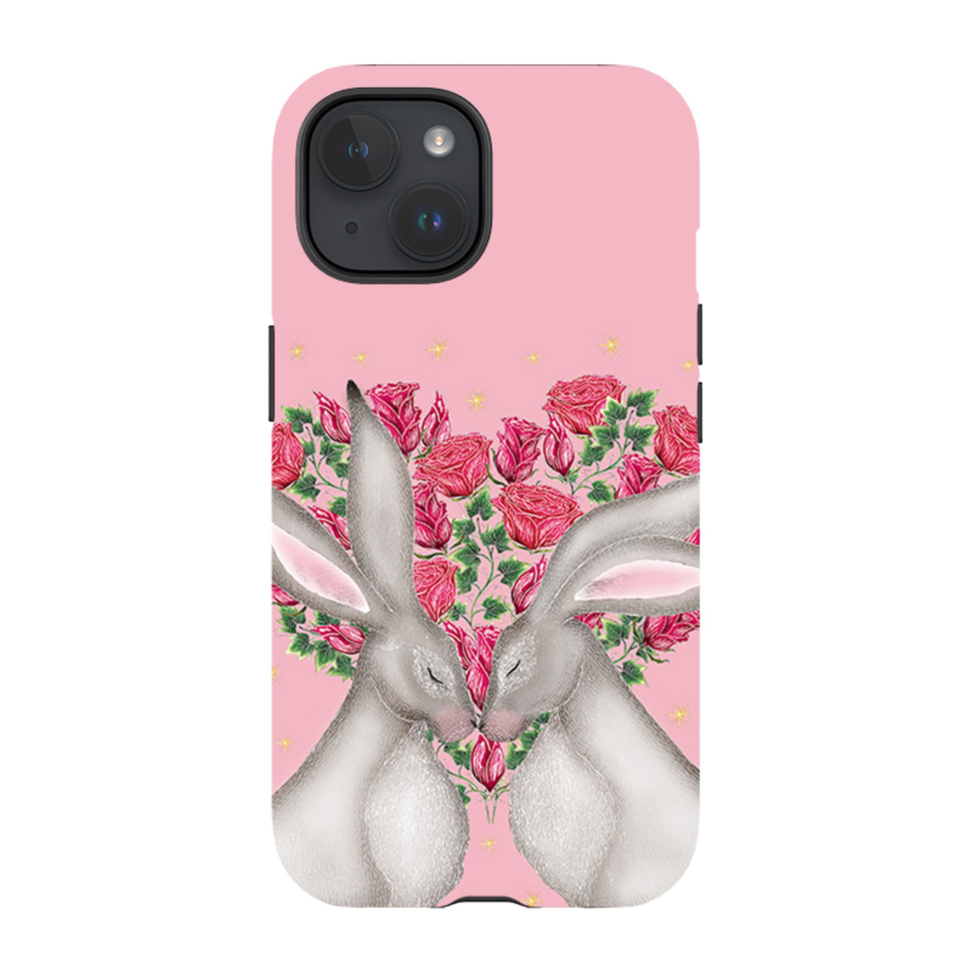iPhone Tough Case - White Hares Rose Heart By Catherine Rowe