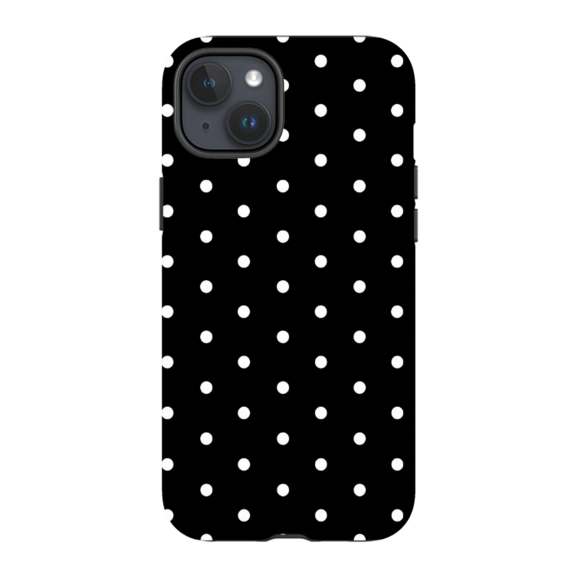 iPhone Tough Case - Black & White Polka Dot