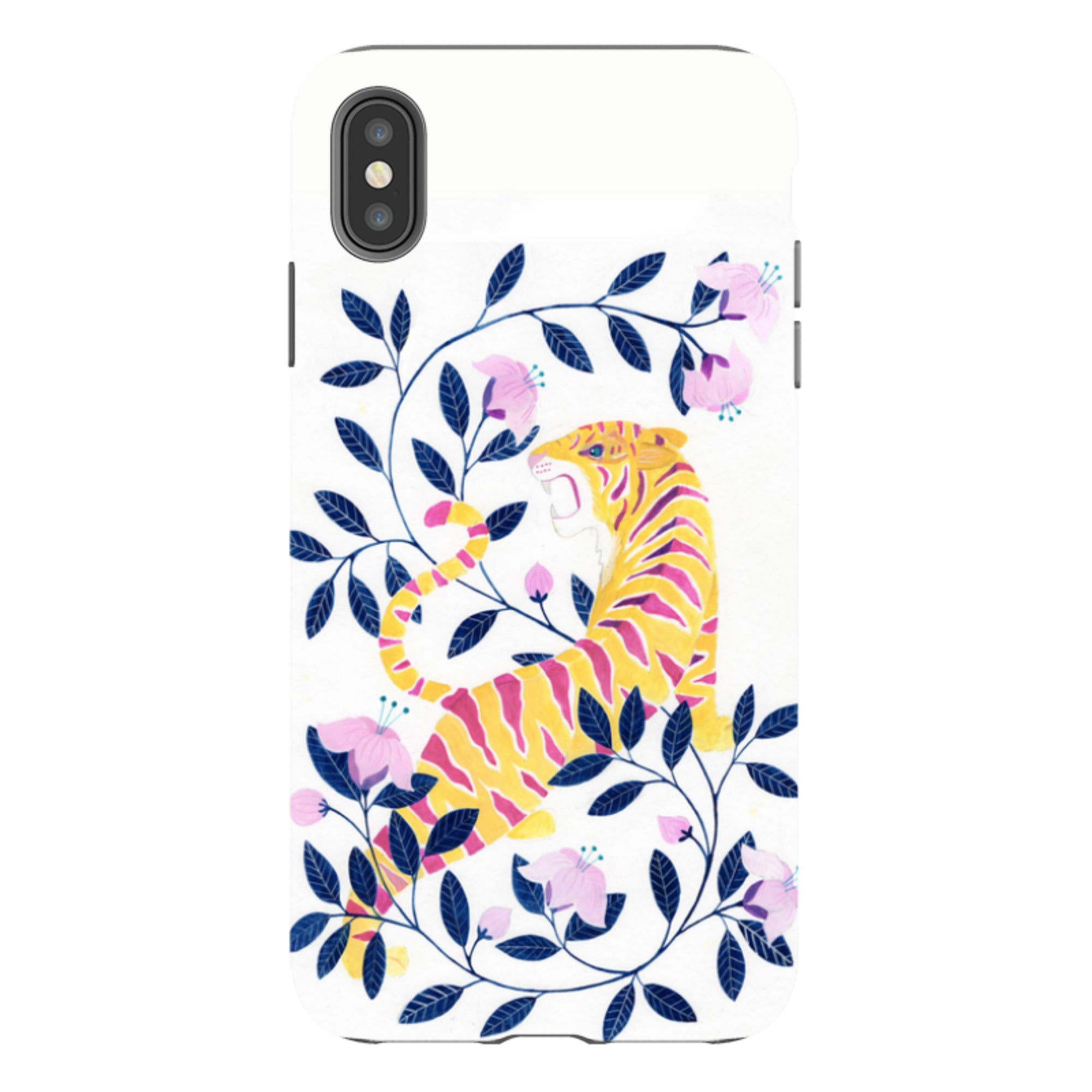 iPhone Tough Case - Yellow Tiger By Bex Parkin