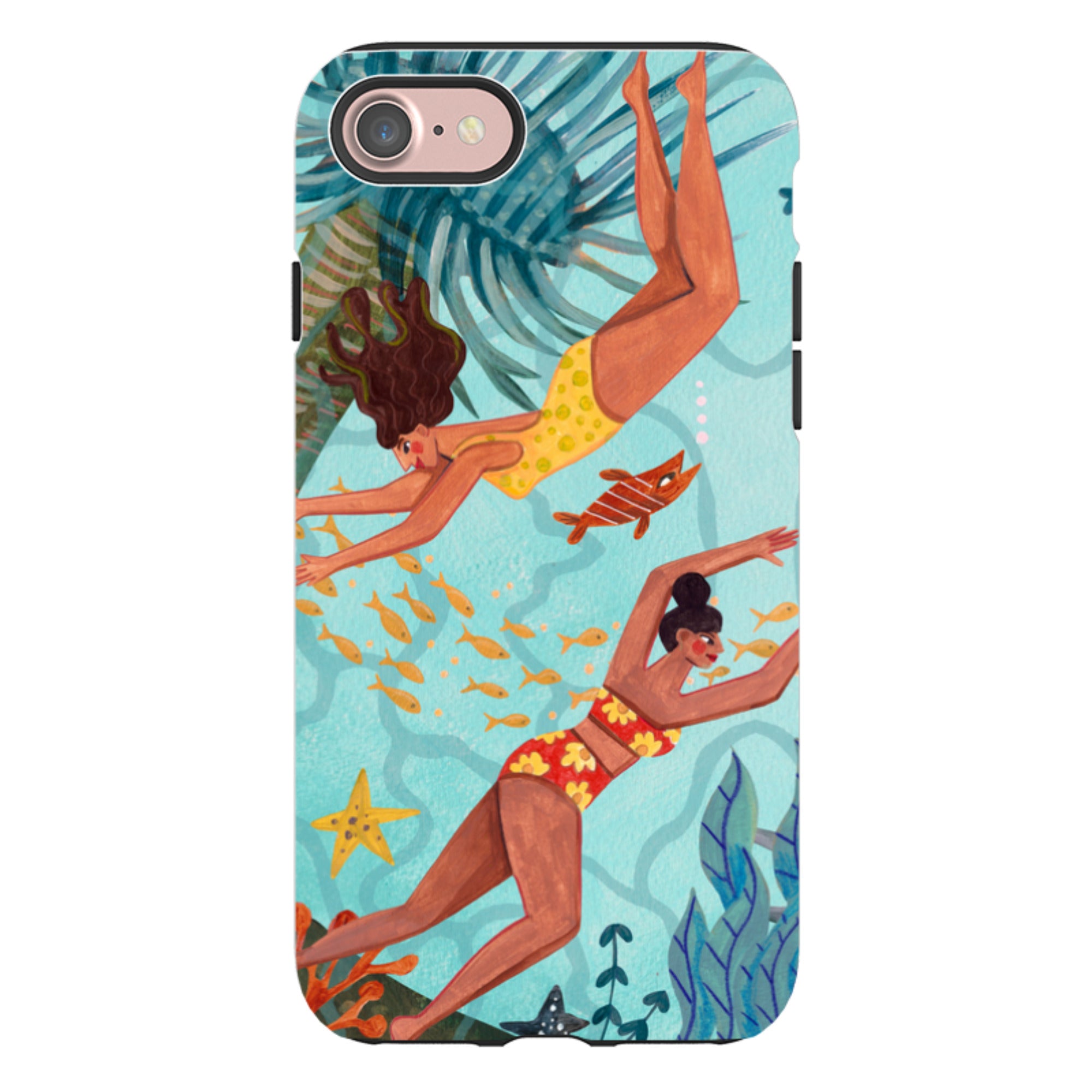 iPhone Tough Case - Swimming By Caroline Bonne Muller