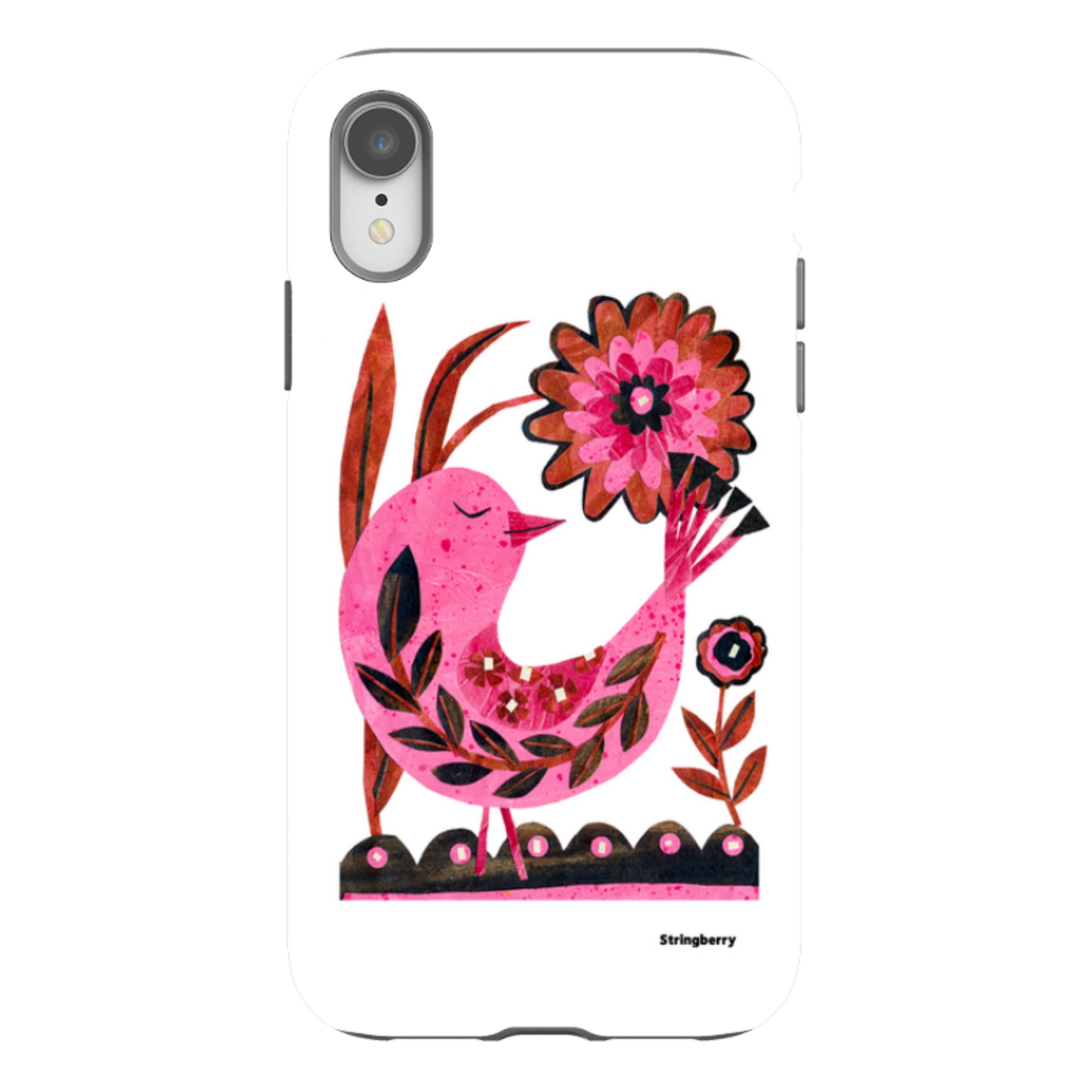 iPhone Tough Case - Folk Floral Bird By Tracey English