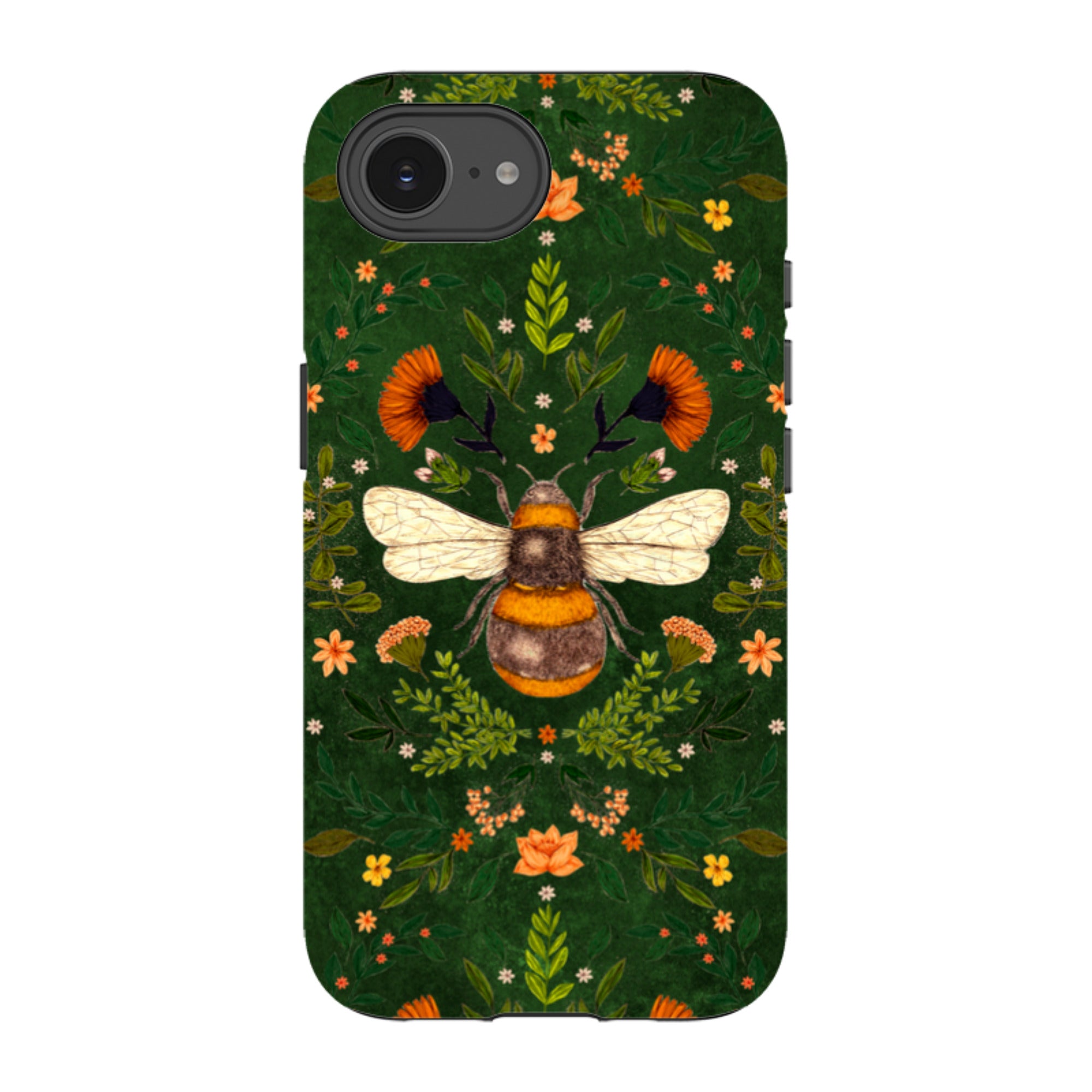 iPhone Tough Case - Botanical Bee Green By Jade Mosinski