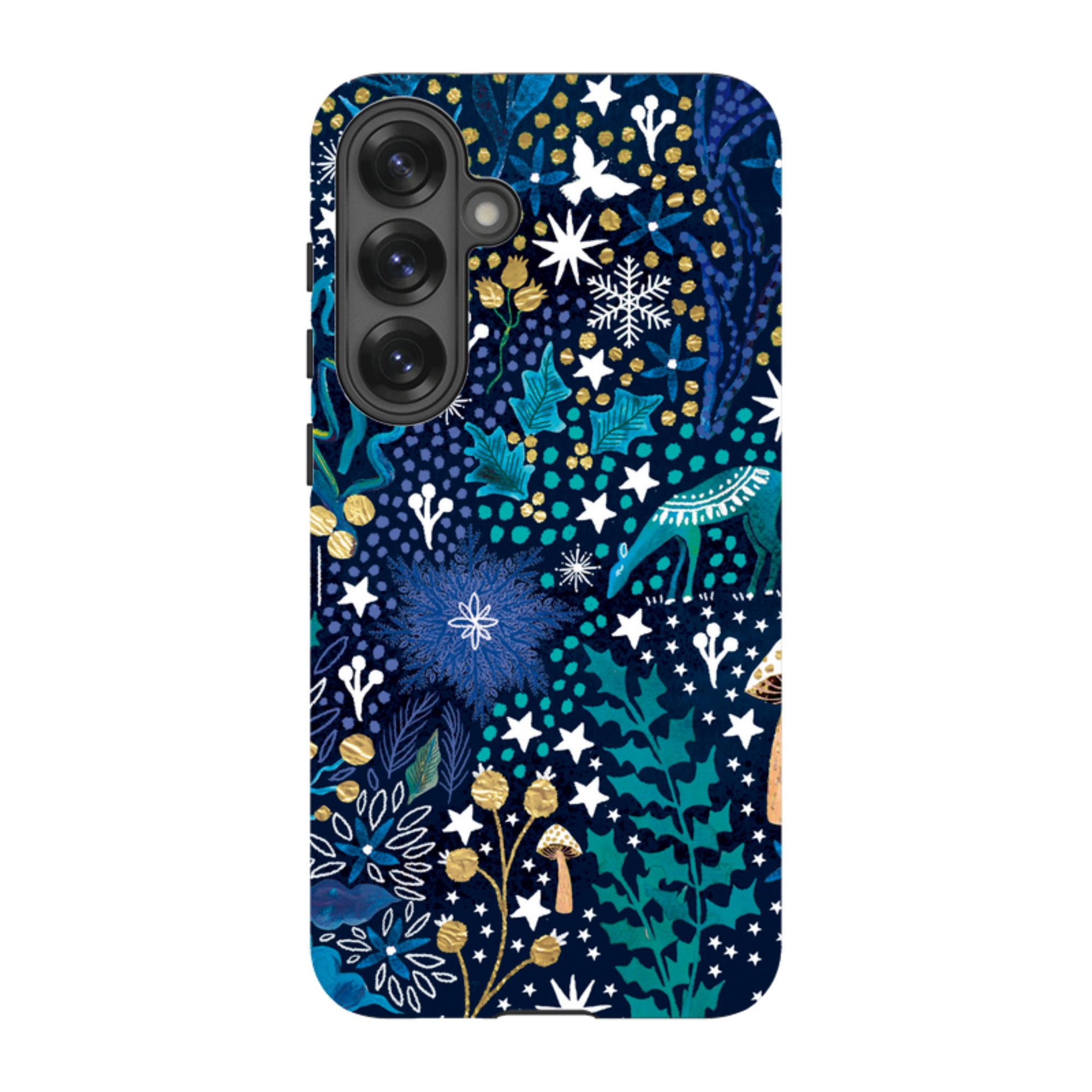 Samsung Tough Case - Winter Flowers Teal By Emma Frances Grant