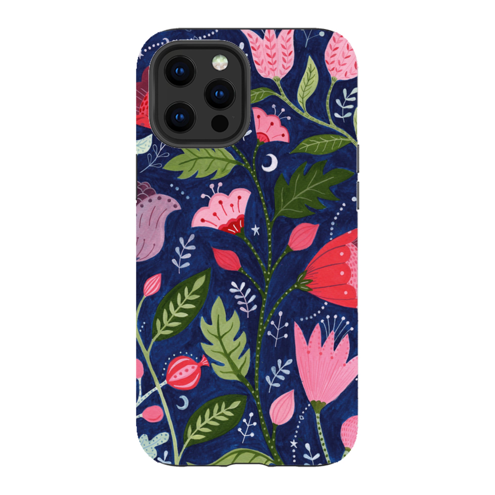 iPhone Tough Case - Flowers On Blue By Bex Parkin