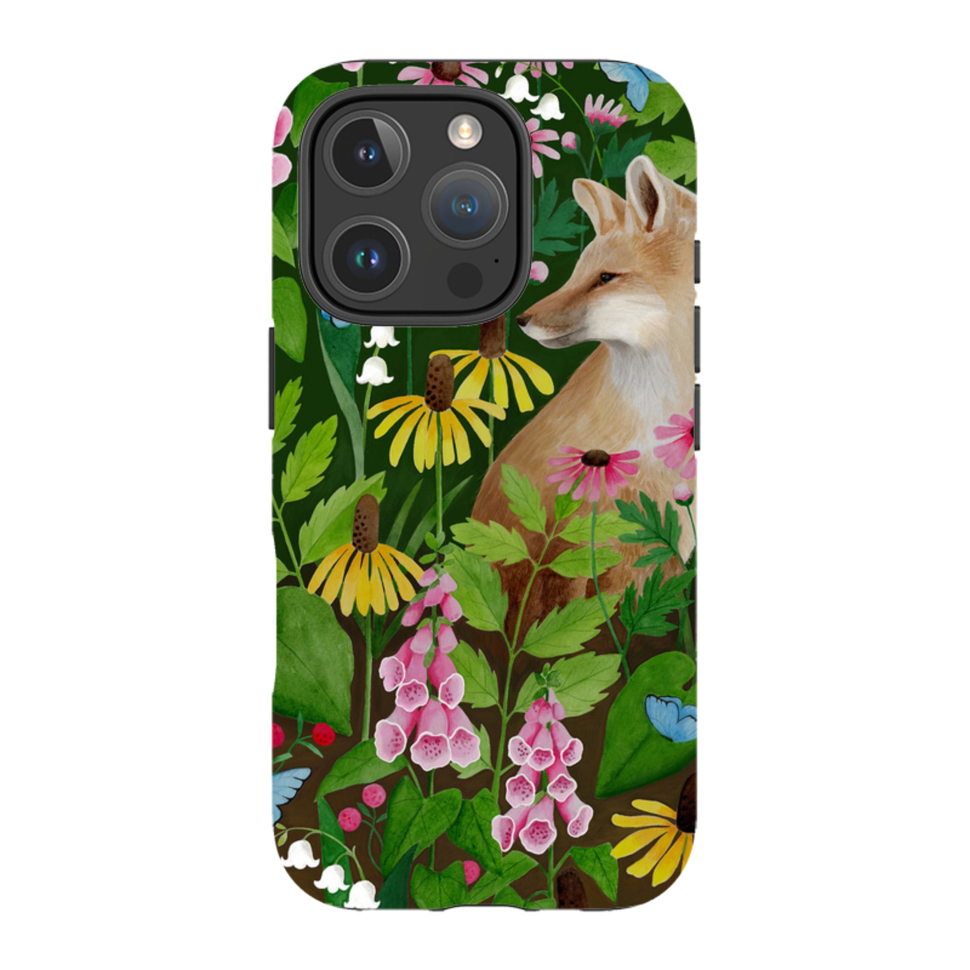 iPhone Tough Case - Fox And Foxgloves By Bex Parkin