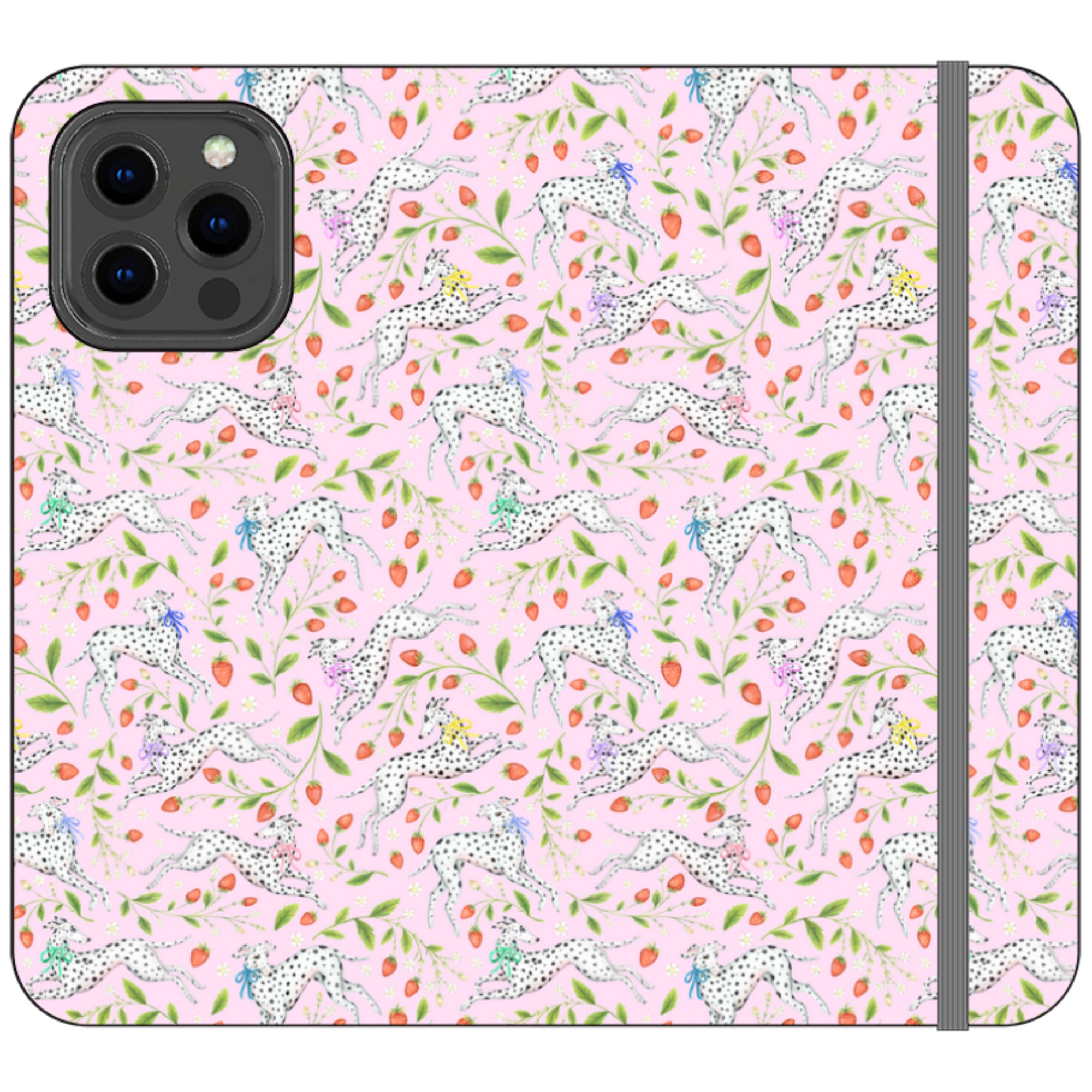 Spots and Strawbs Wallet Case By Catherine Rowe