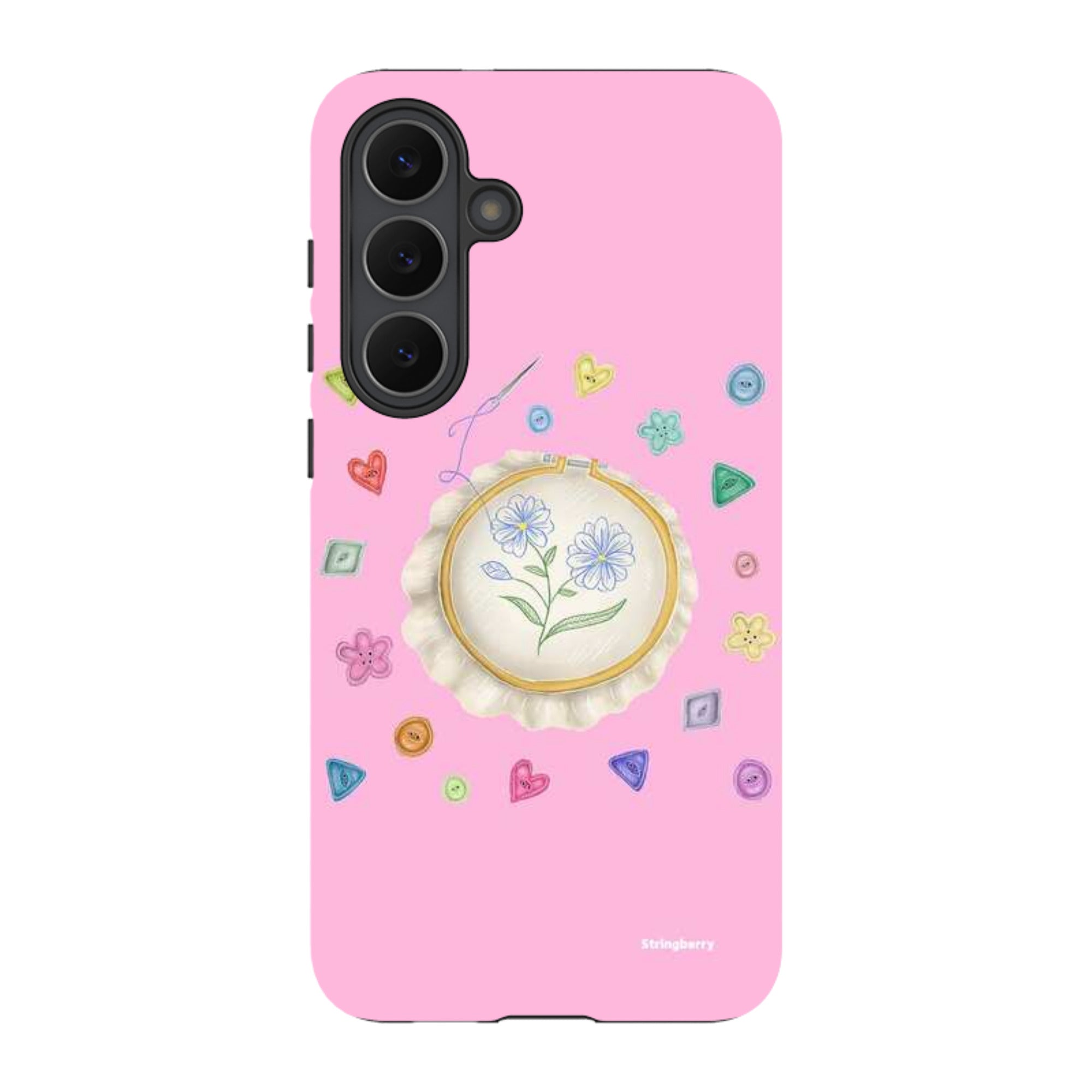 Samsung Tough Case - Flower Buttons Needlework By Catherine Rowe