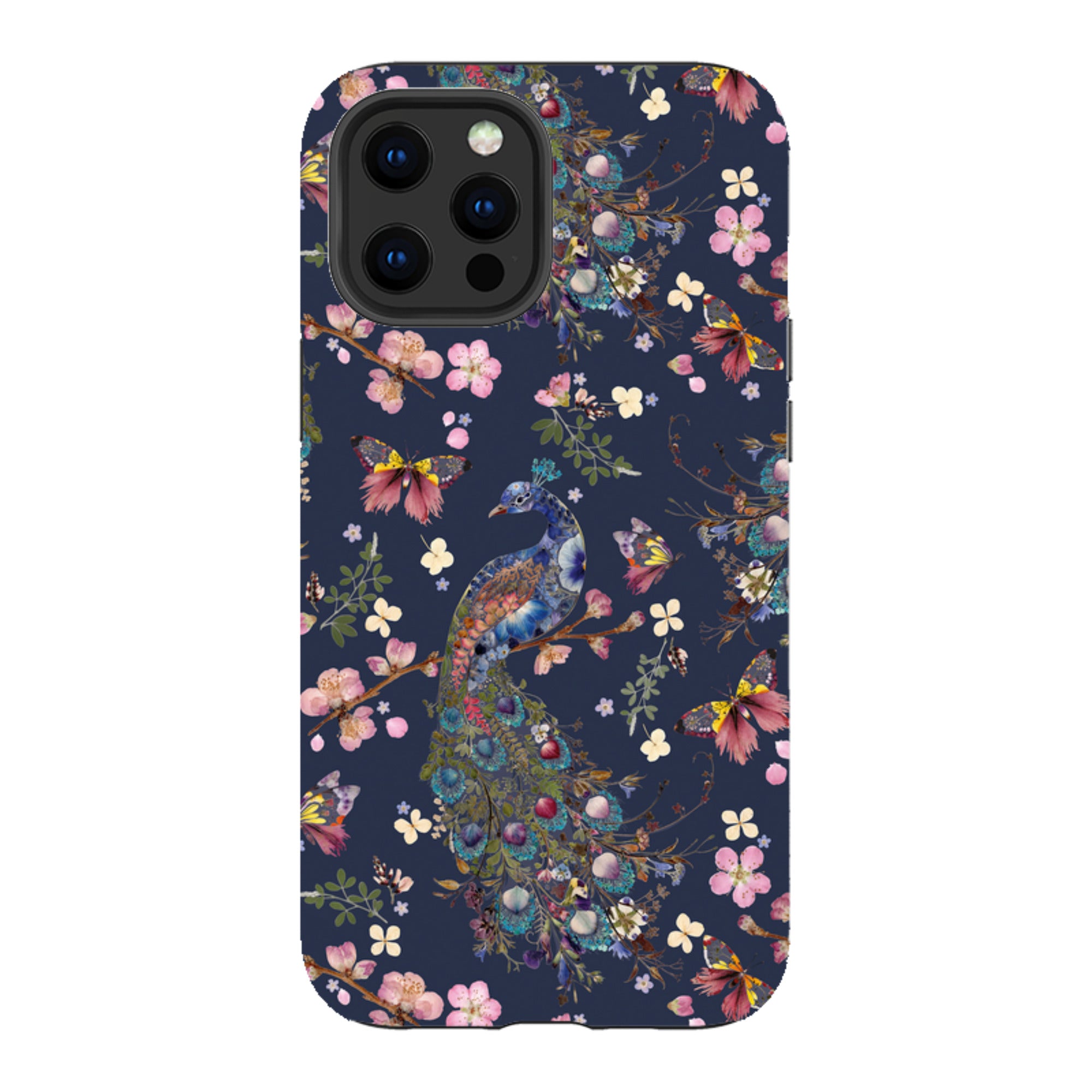 iPhone Tough Case - Peacock and Cherry Blossoms Iris By Helen Ahpornsiri