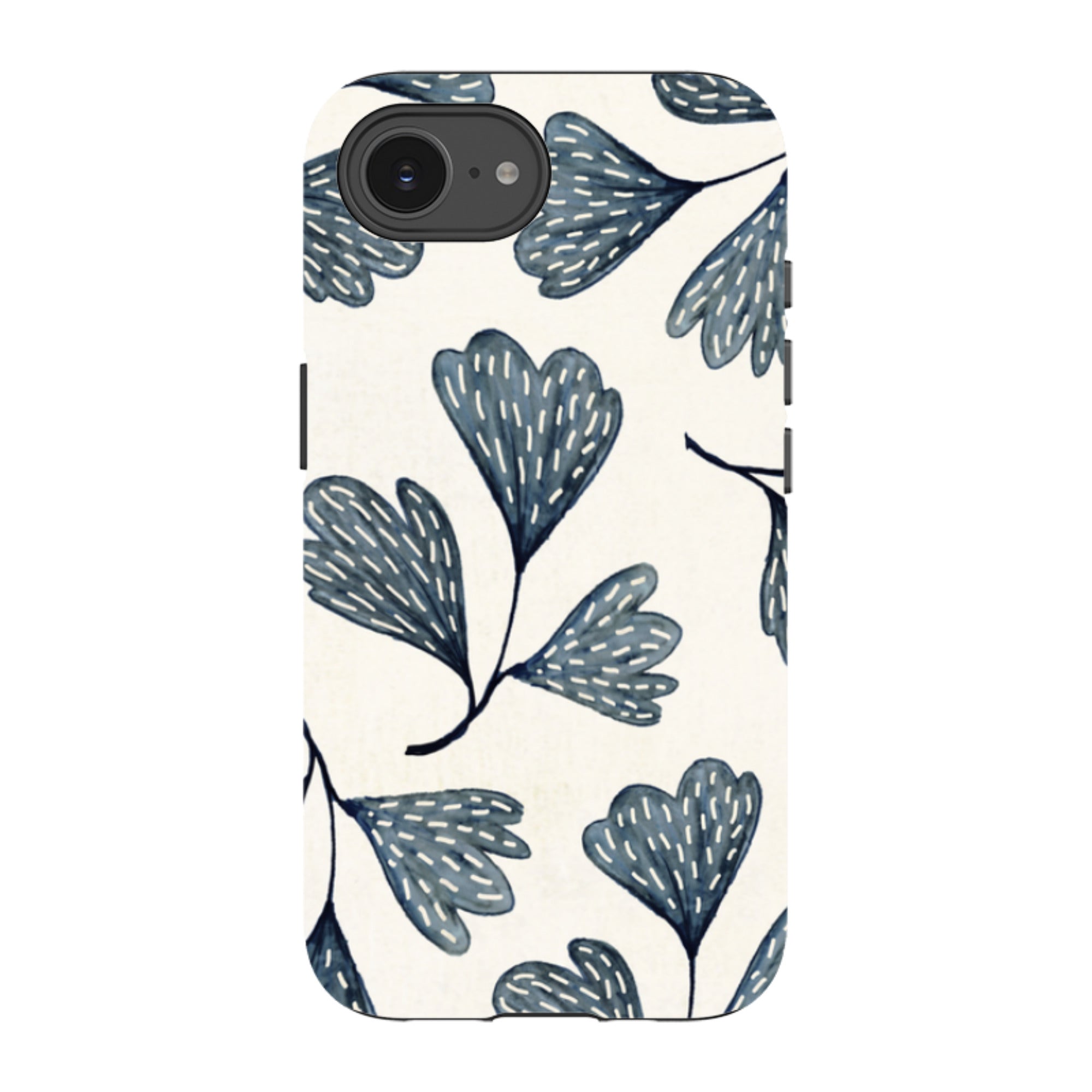 iPhone Tough Case - Indigo Leaves By Katherine Quinn