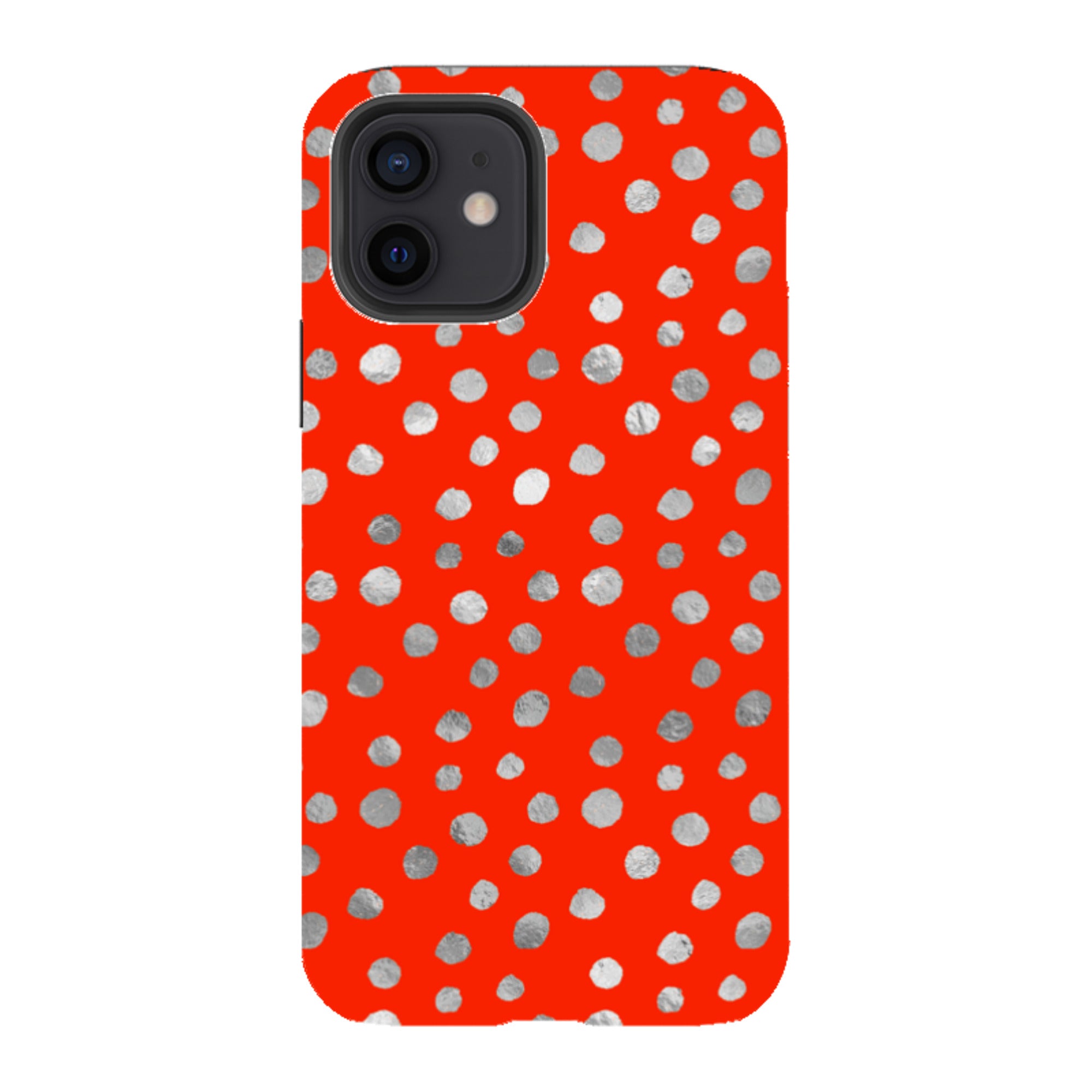 iPhone Tough Case - Red and Silver Dots