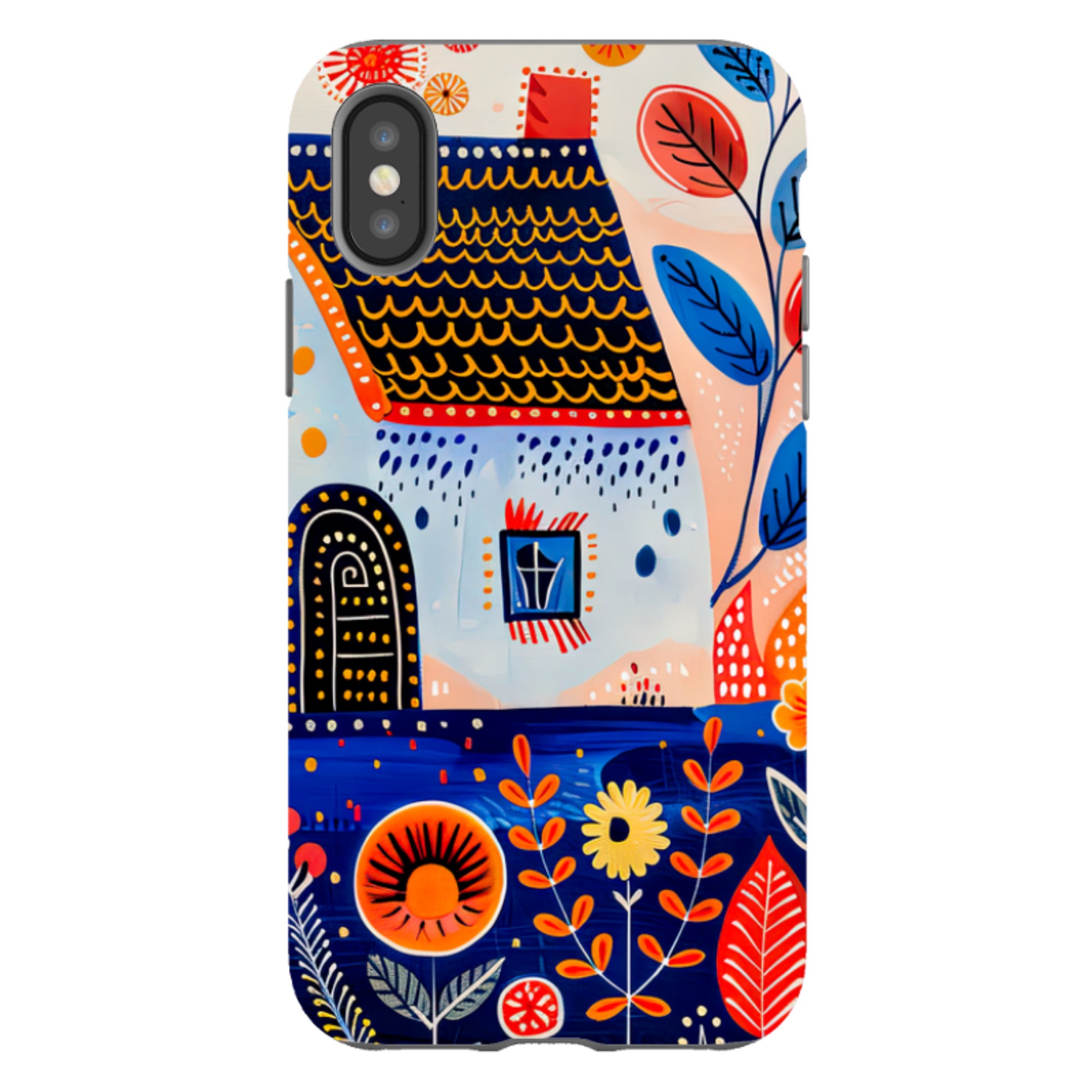 iPhone Case - Folk Art House VIII