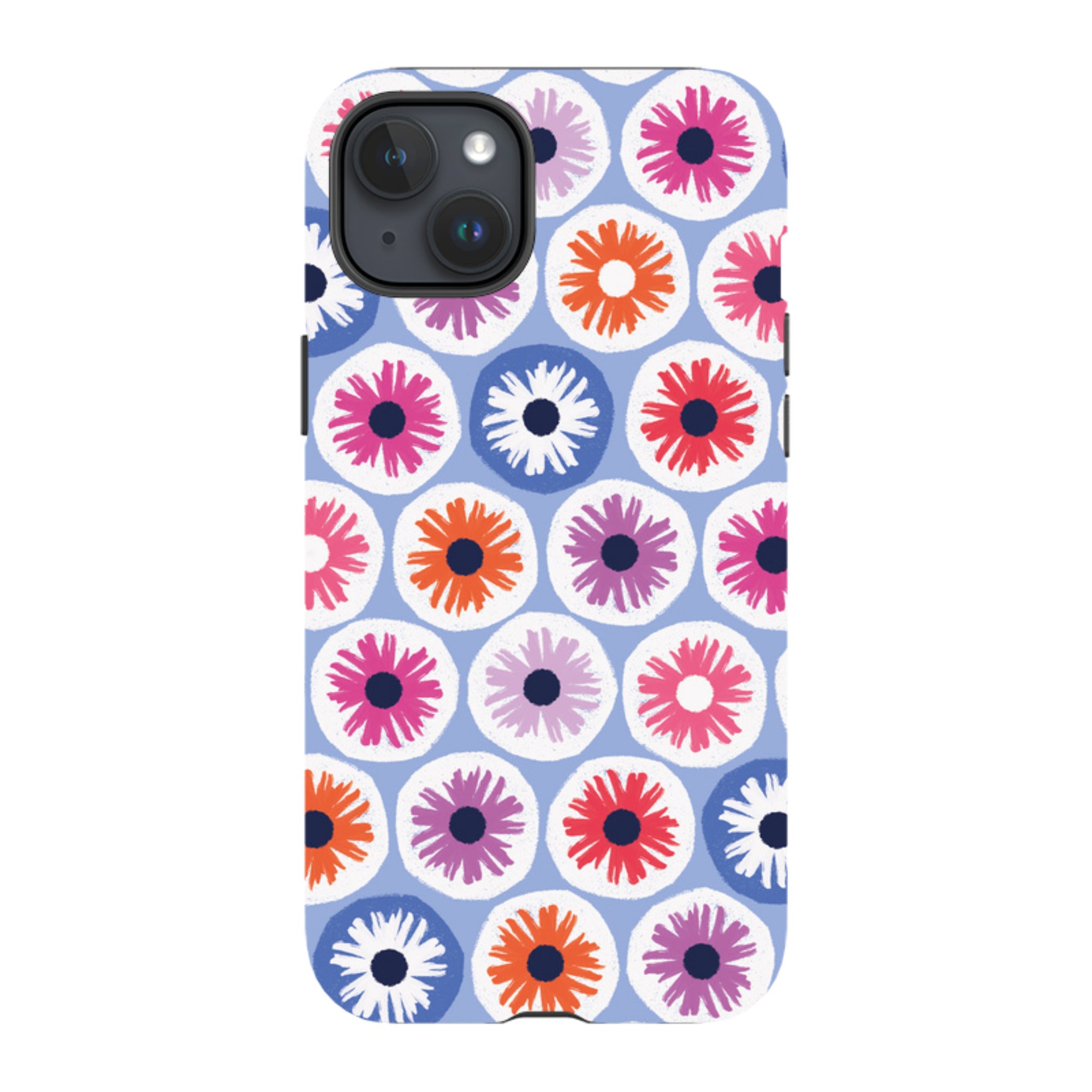 iPhone Tough Case - Penny Flowers Light Blue By Ali Brookes