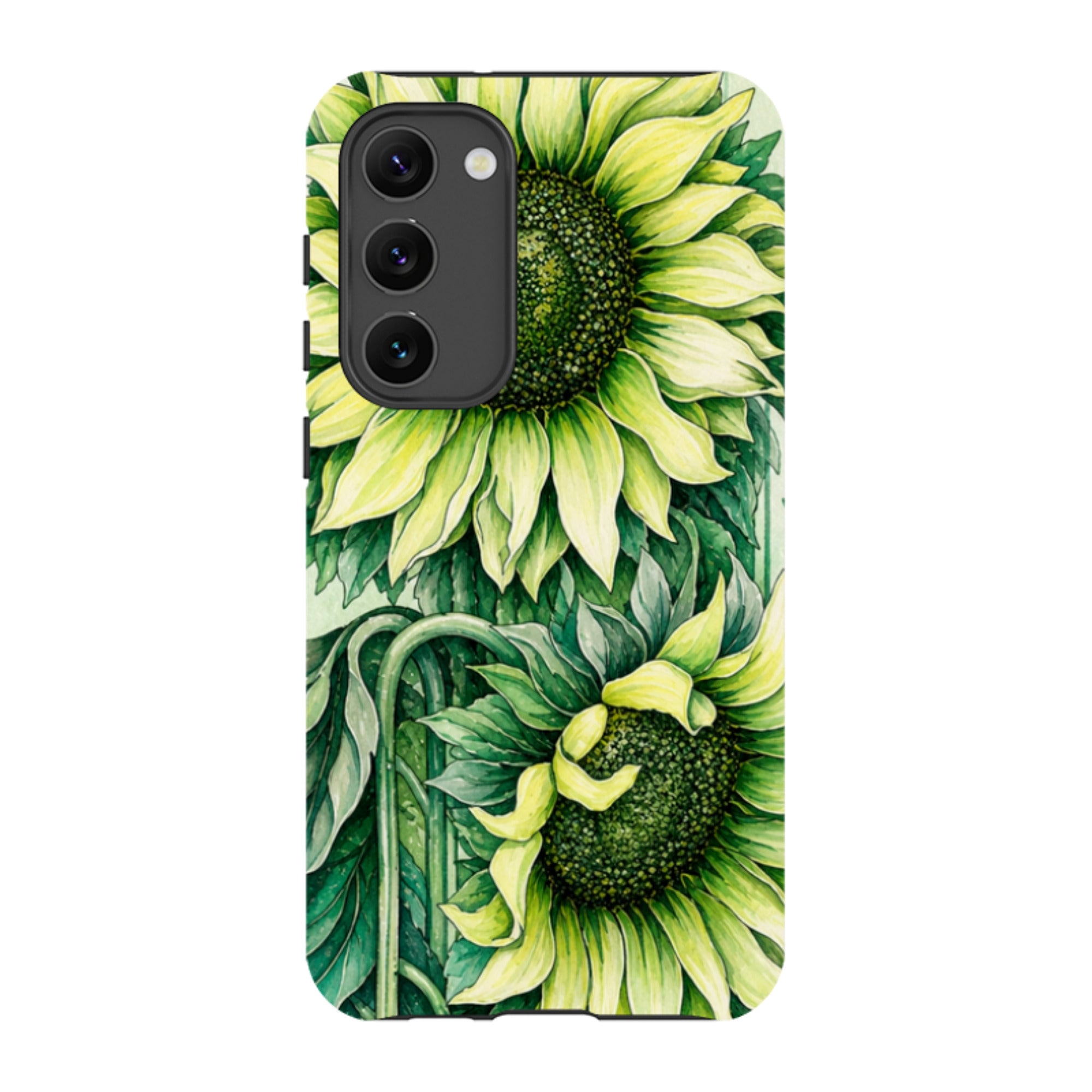 Samsung Tough Case - Sage Green Sunflower