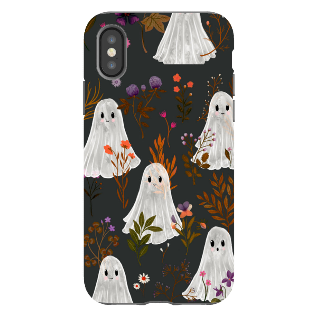 iPhone Tough Case - Ghost in the Garden - Charcoal By Katherine Quinn