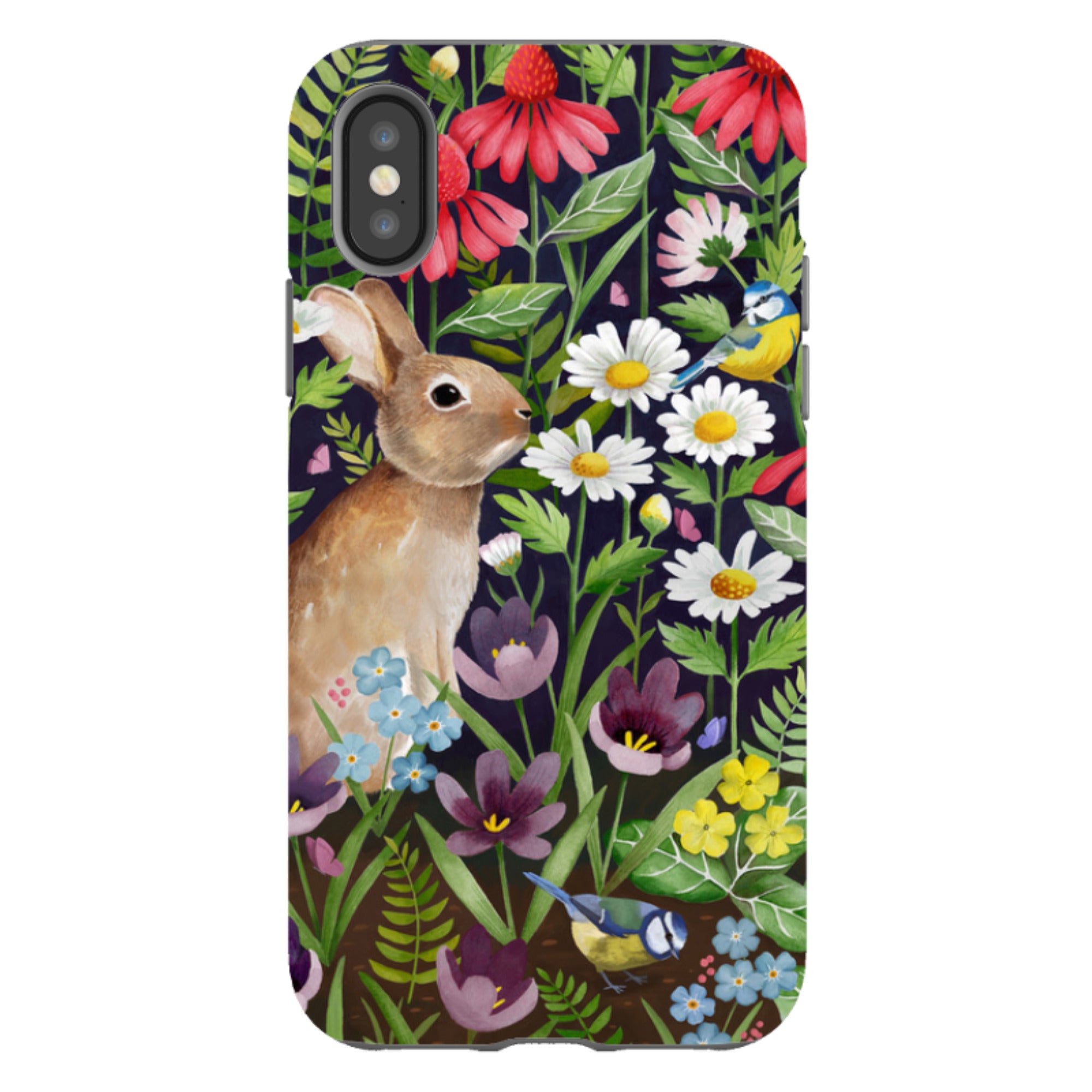 iPhone Tough Case - Rabbit And Wildflowers By Bex Parkin