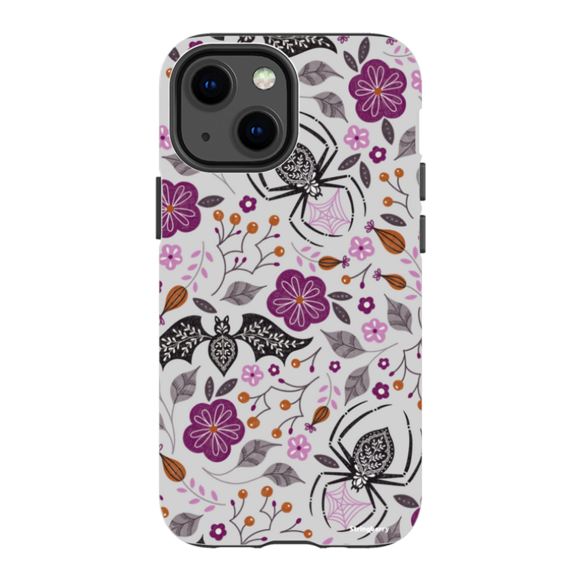 iPhone Tough Case - SpiderBat Grey By Jenny Zemanek