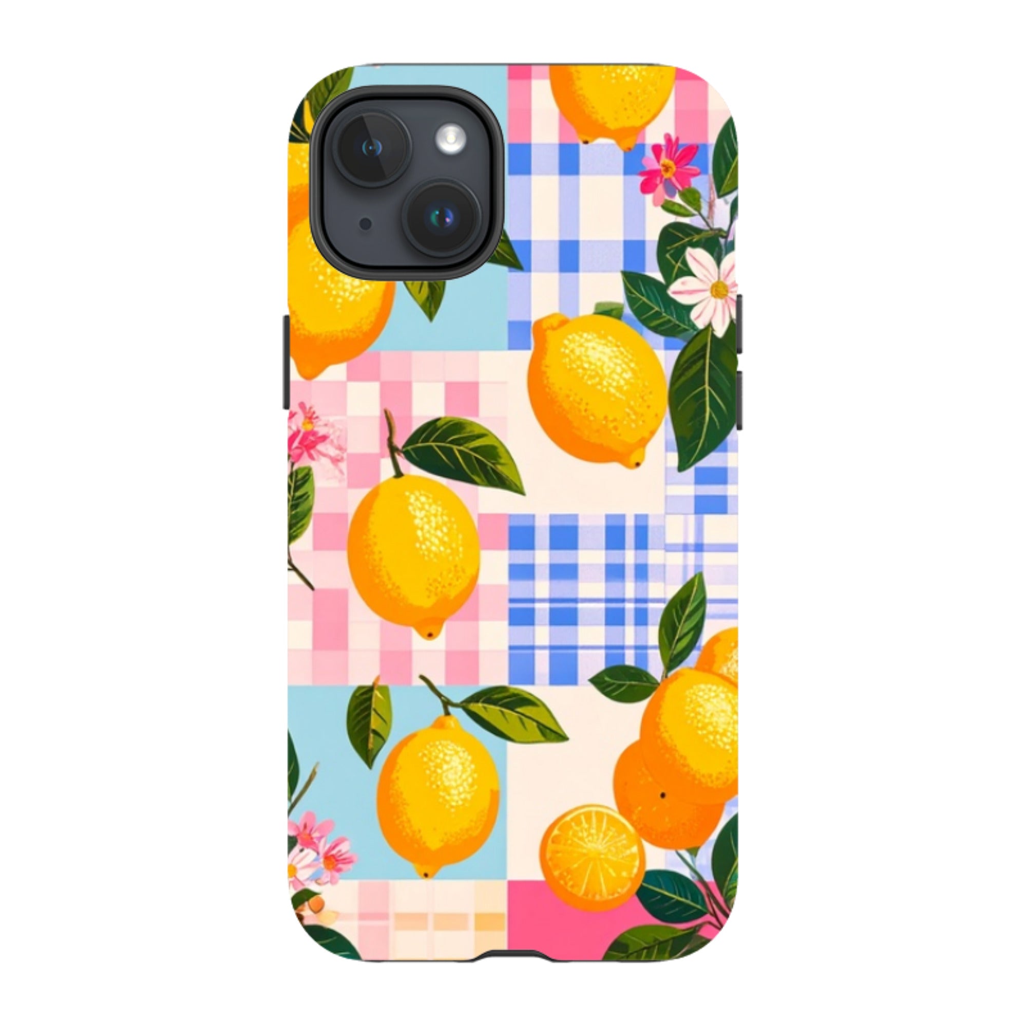iPhone MagSafe Tough Case - Lemons and Checks
