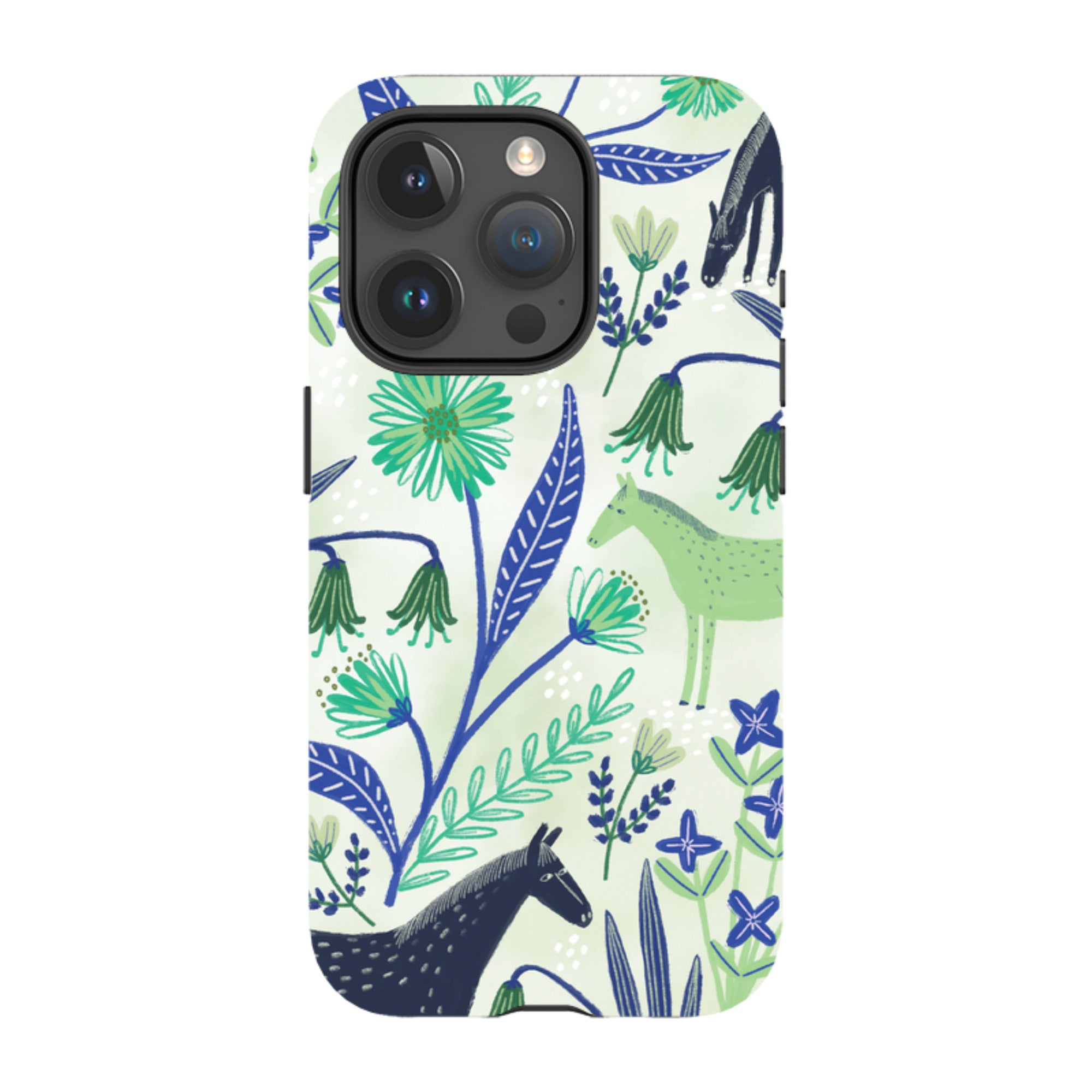 iPhone Tough Case - Wild Ponies Green By Lee Foster Wilson