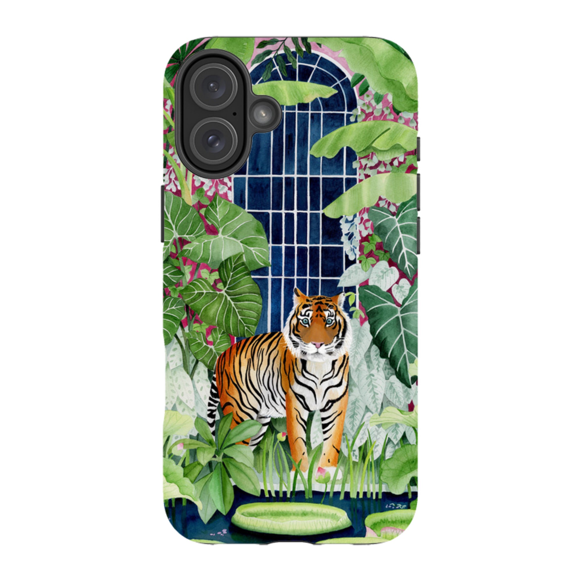 iPhone Tough Case - Green House Tiger By Bex Parkin