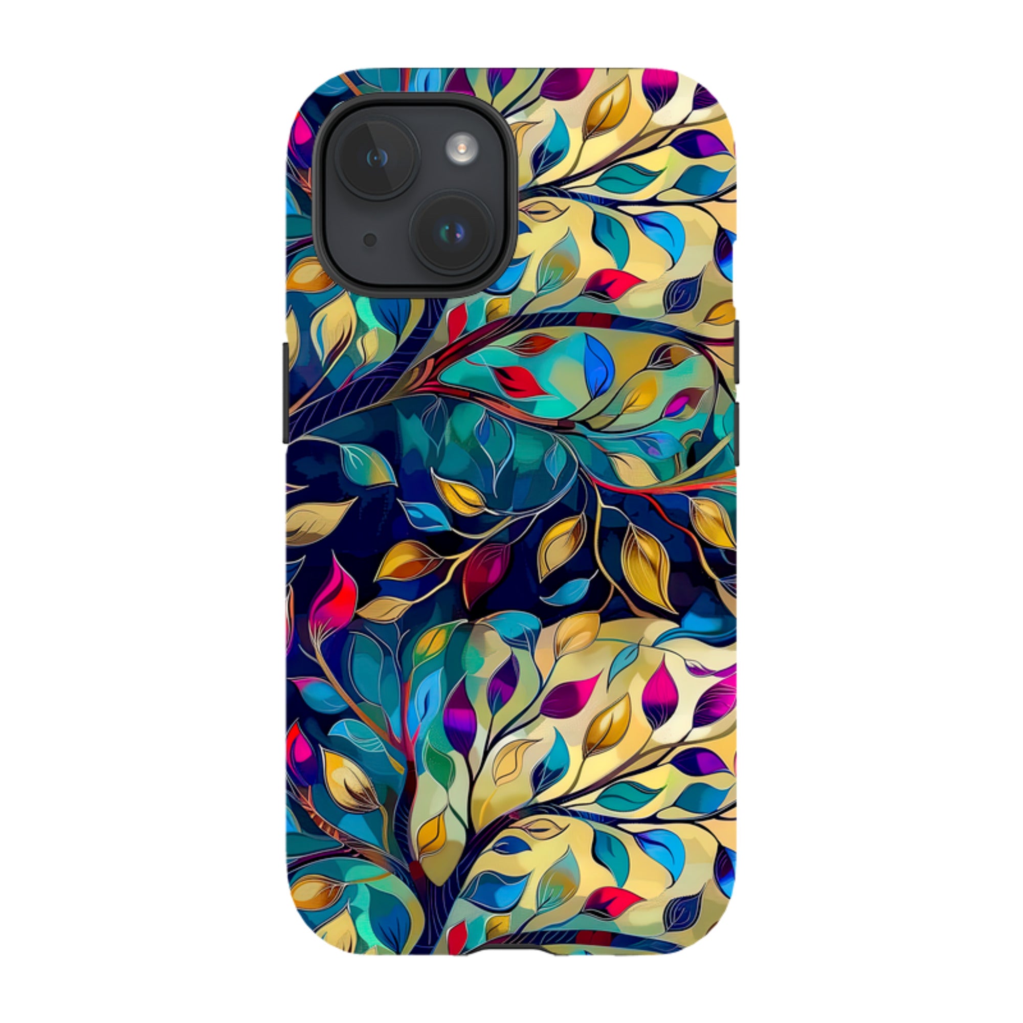 iPhone MagSafe Tough Case - Teal Leaves