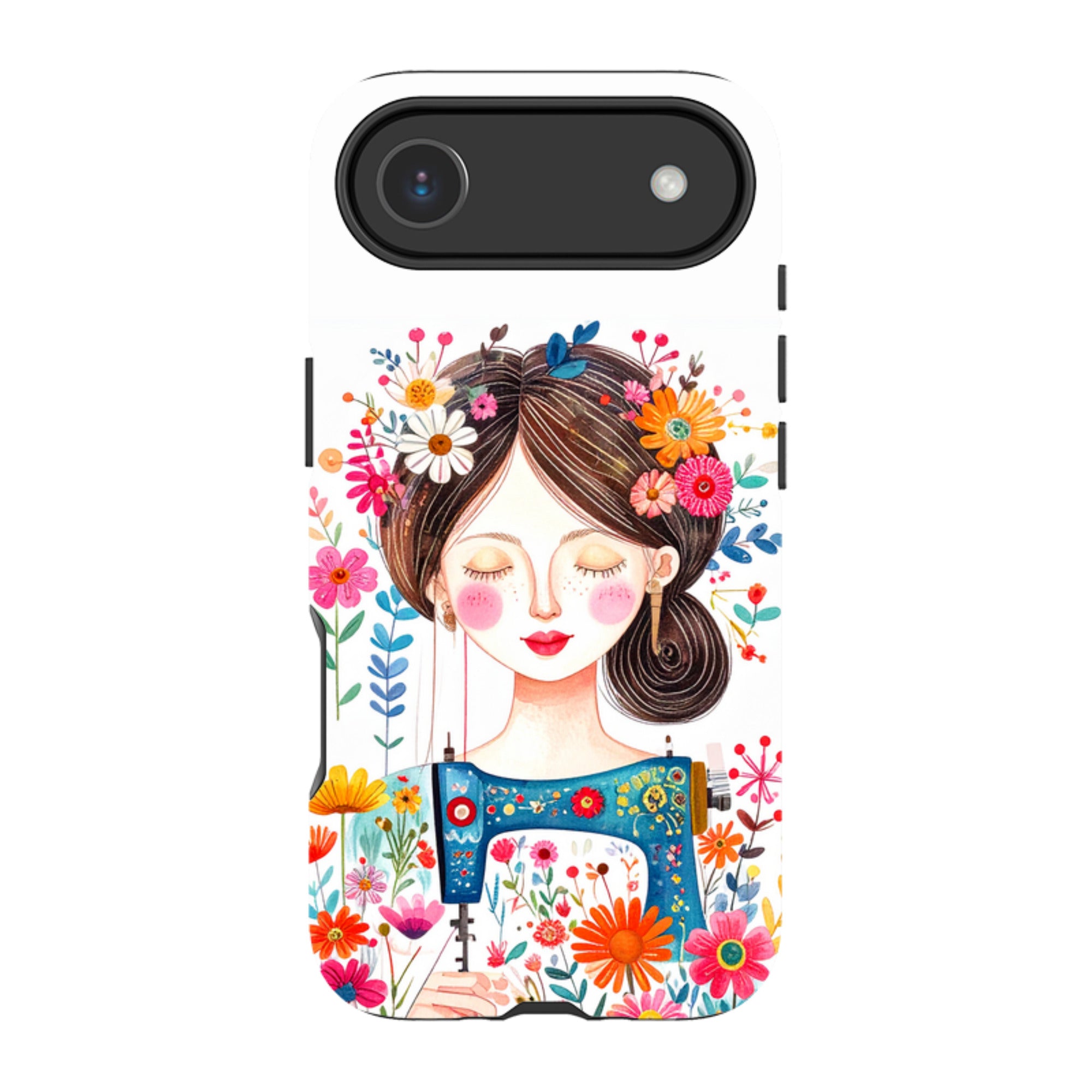 iPhone MagSafe Tough Case - Floral Sewing Lady