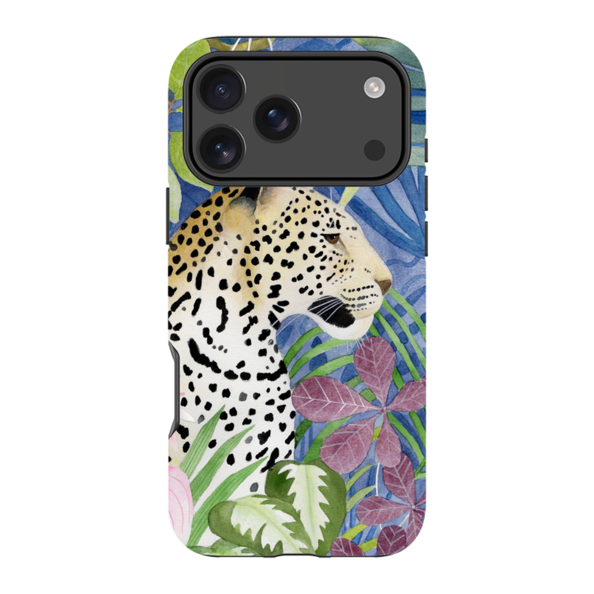 iPhone Tough Case - Blue Jungle Leopard By Bex Parkin