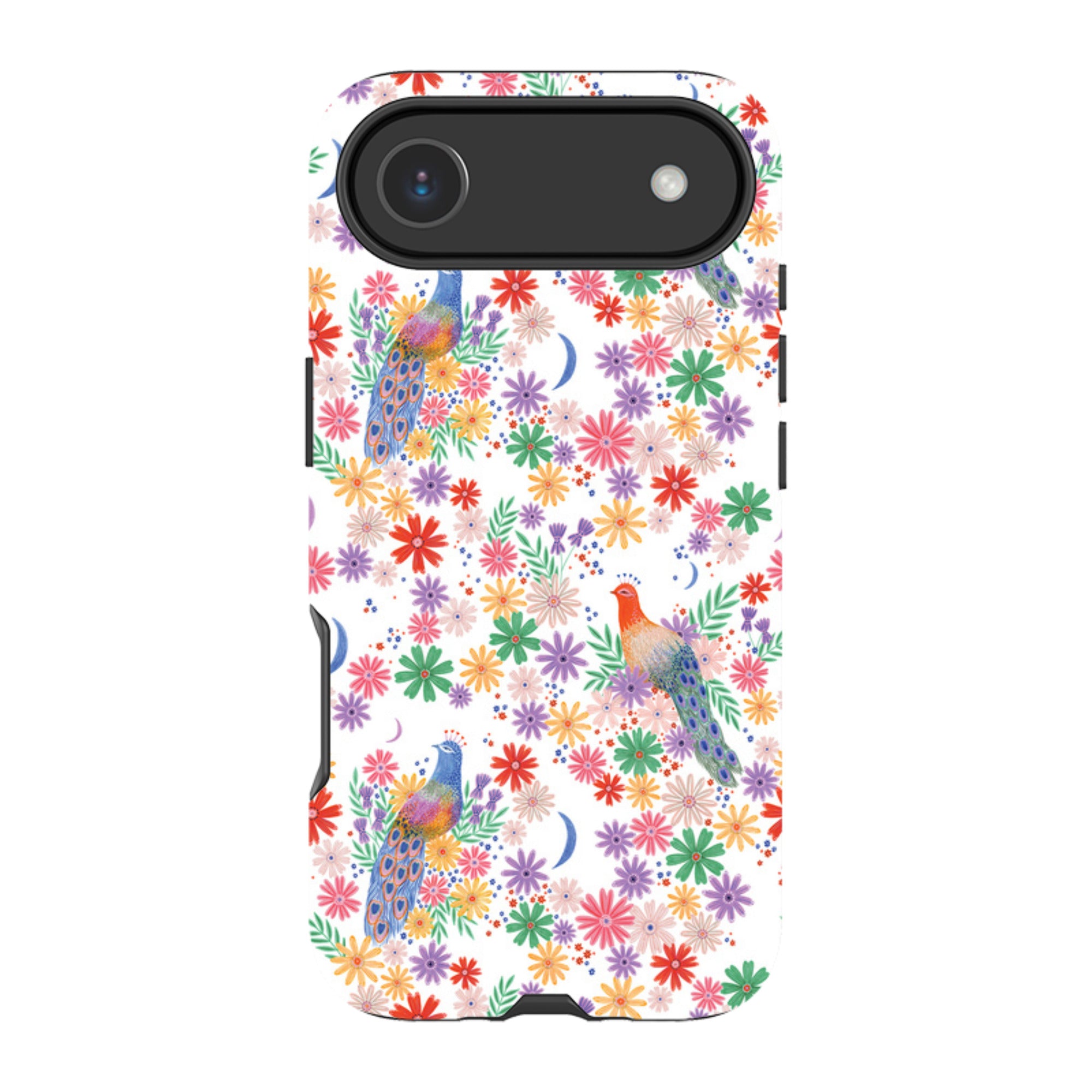 iPhone Tough Case - Peacock Pattern White By Lee Foster Wilson
