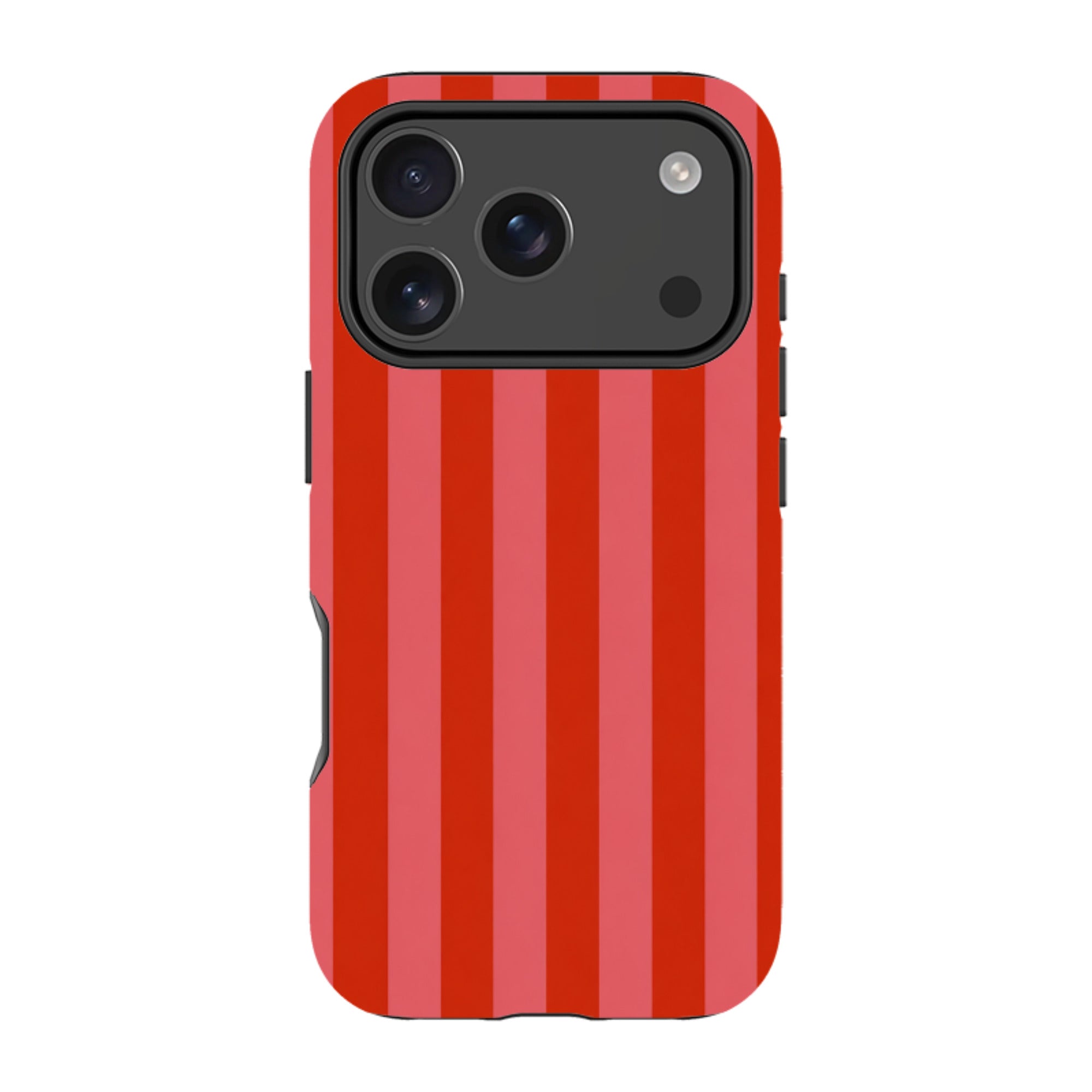 iPhone MagSafe Tough Case - Cherry Red & Pink Stripe