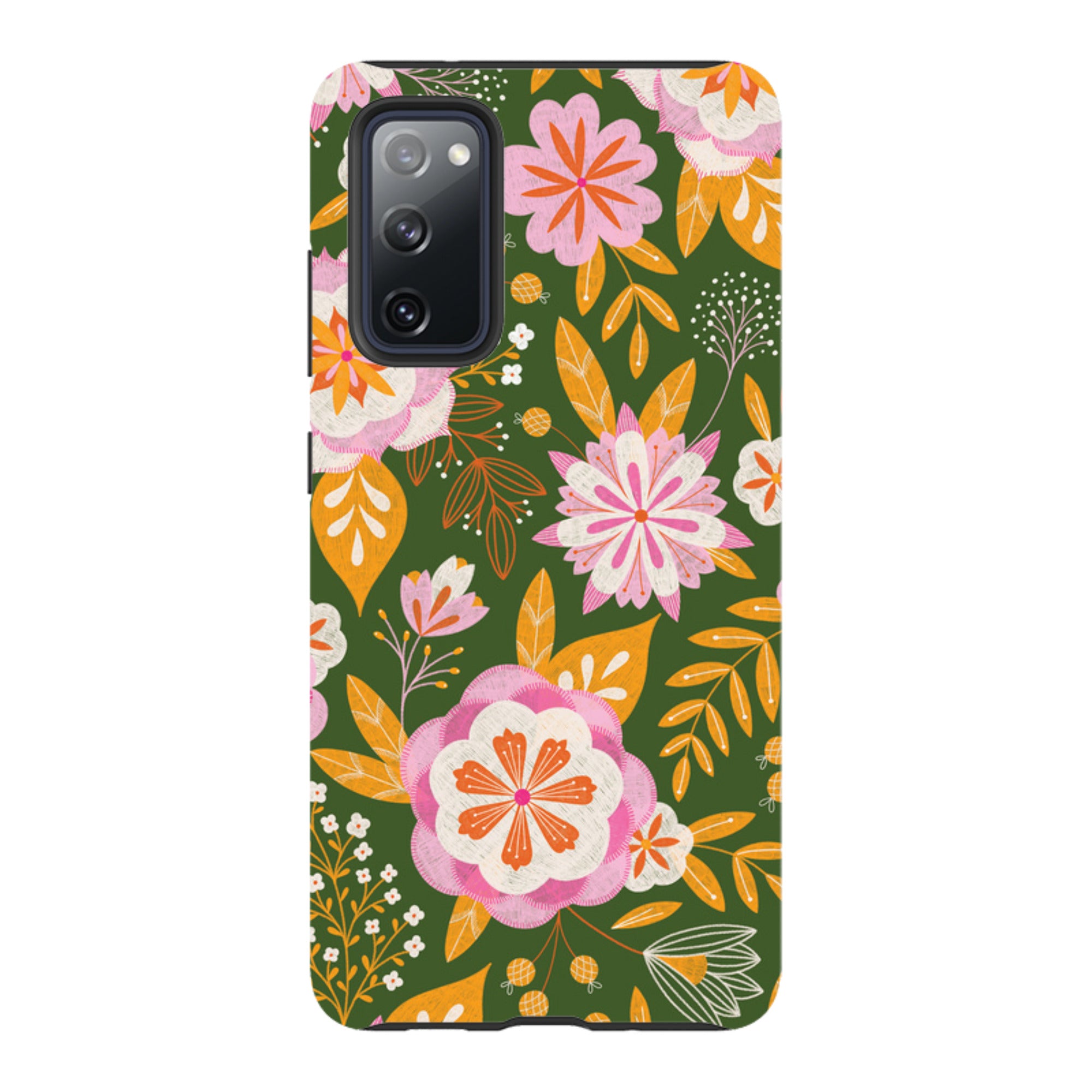 Samsung Tough Case - Big Bold Blooms Green By Jenny Zemanek