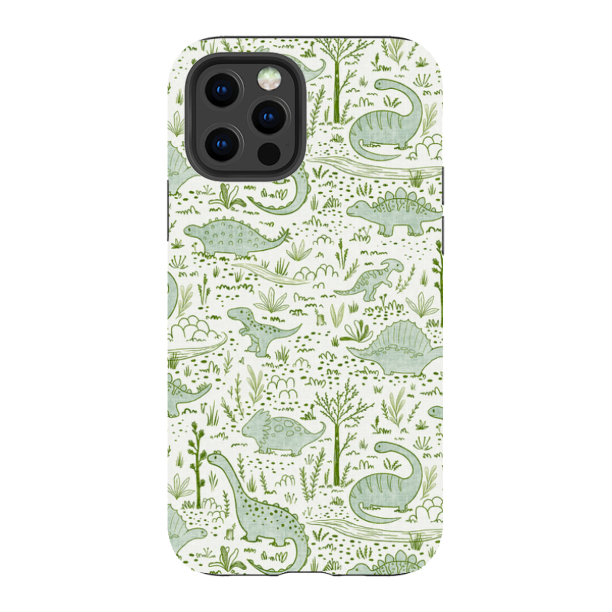 iPhone Tough Case - Dinosaur line green By Katherine Quinn