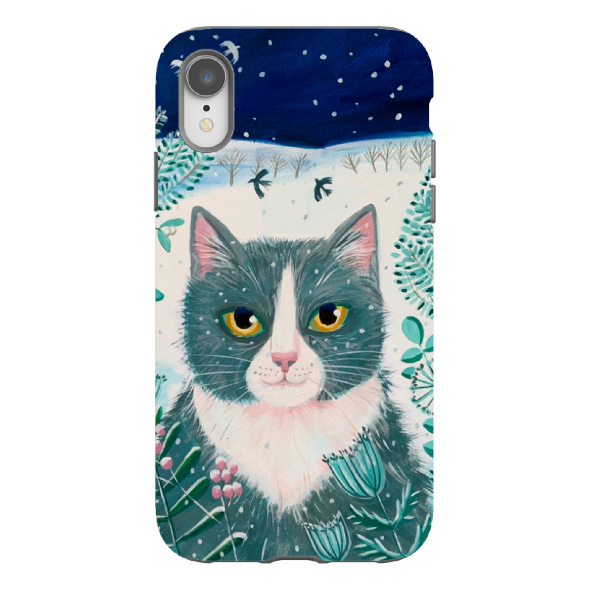 iPhone Tough Case - Xmas Cat By Mary Stubberfield