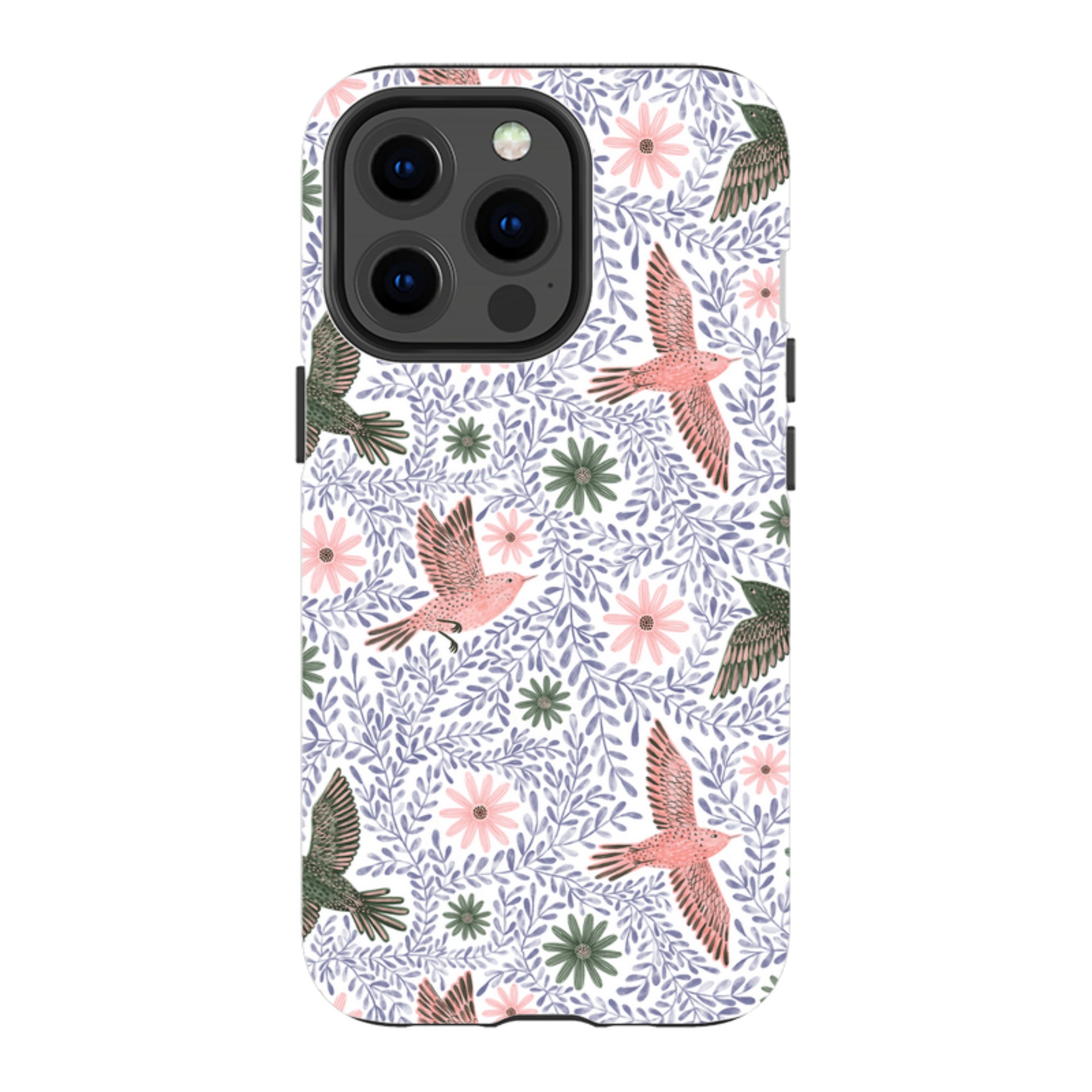 iPhone Tough Case - Bird Pattern Blue By Lee Foster Wilson