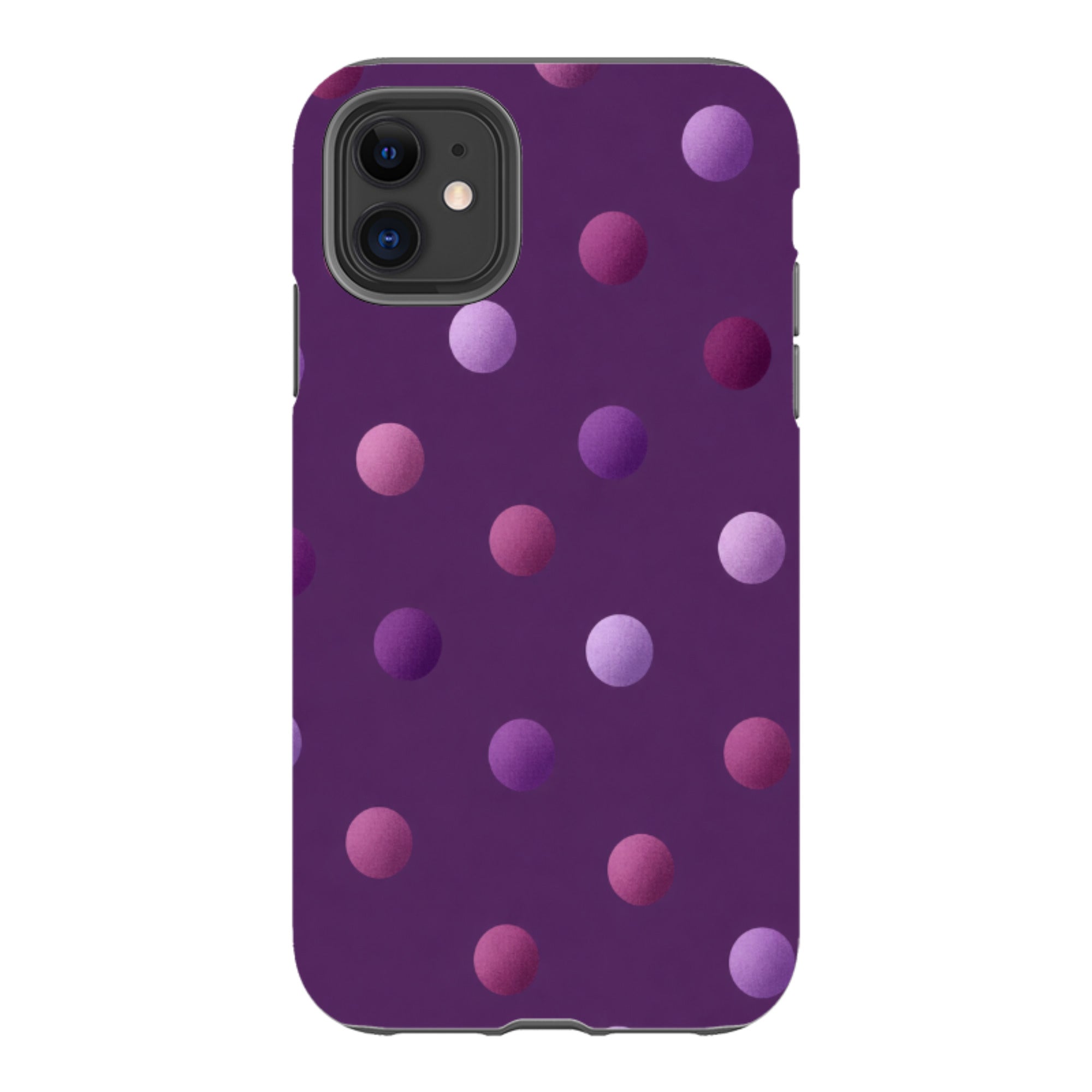 iPhone Tough Case - Purple Polka Dot