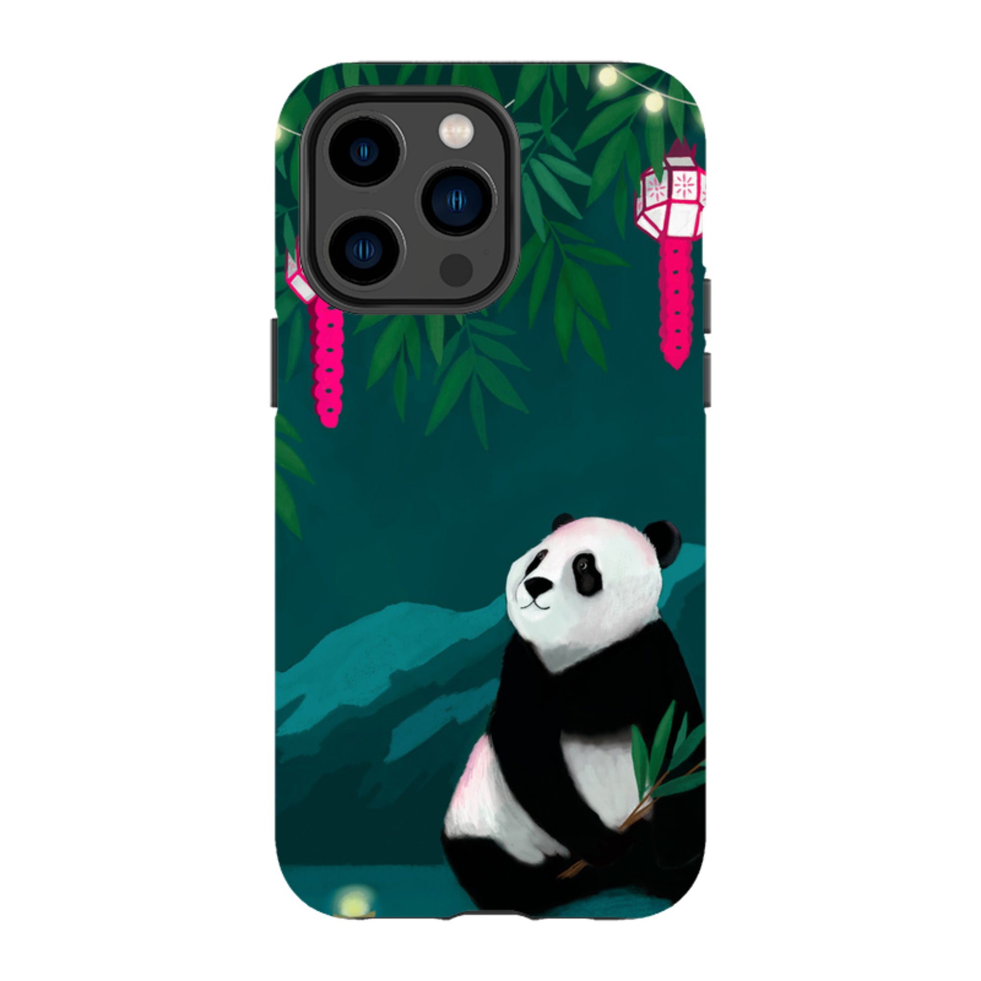 iPhone Tough Case - Panda And Lanterns By Bex Parkin