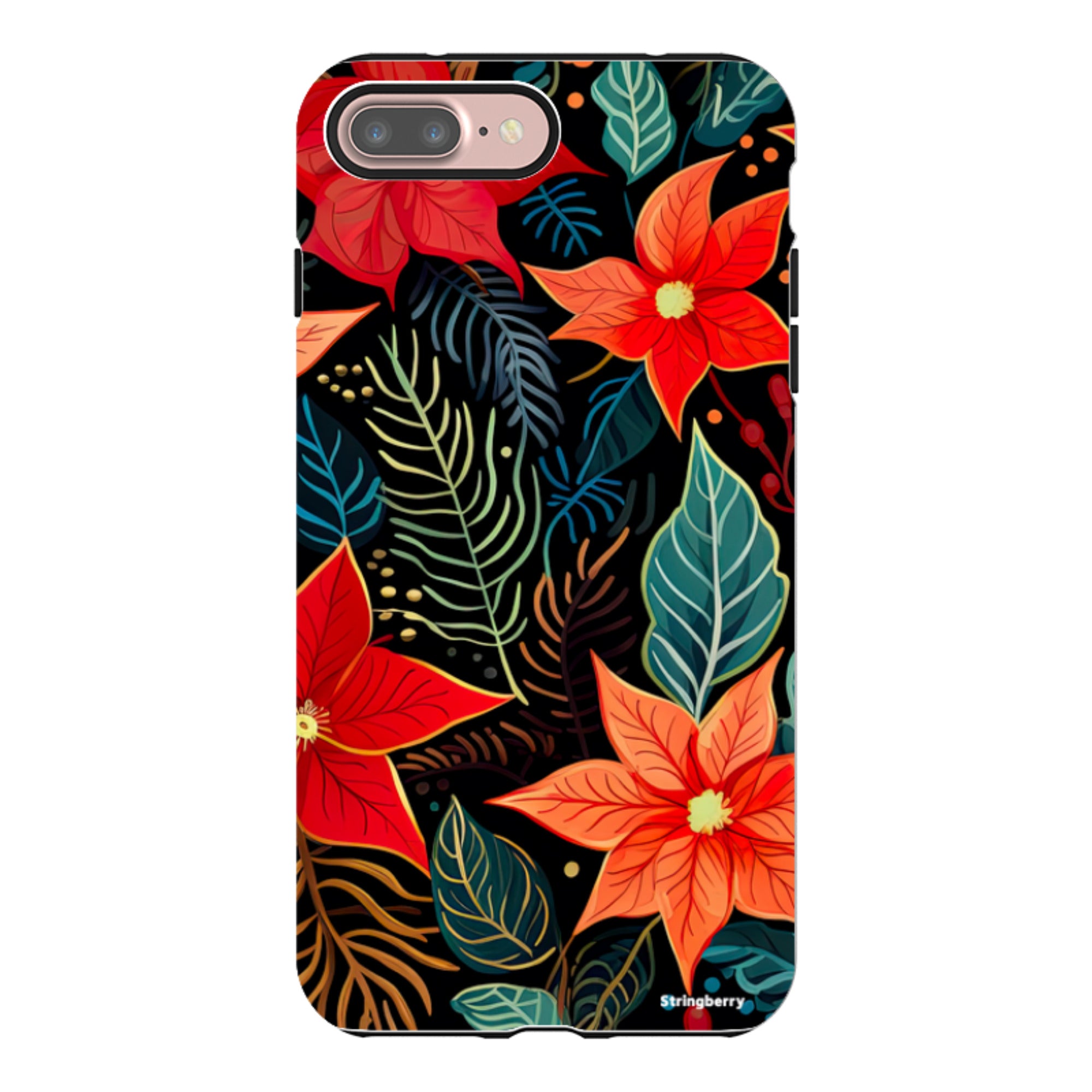 iPhone Tough Case - Red Winter Floral