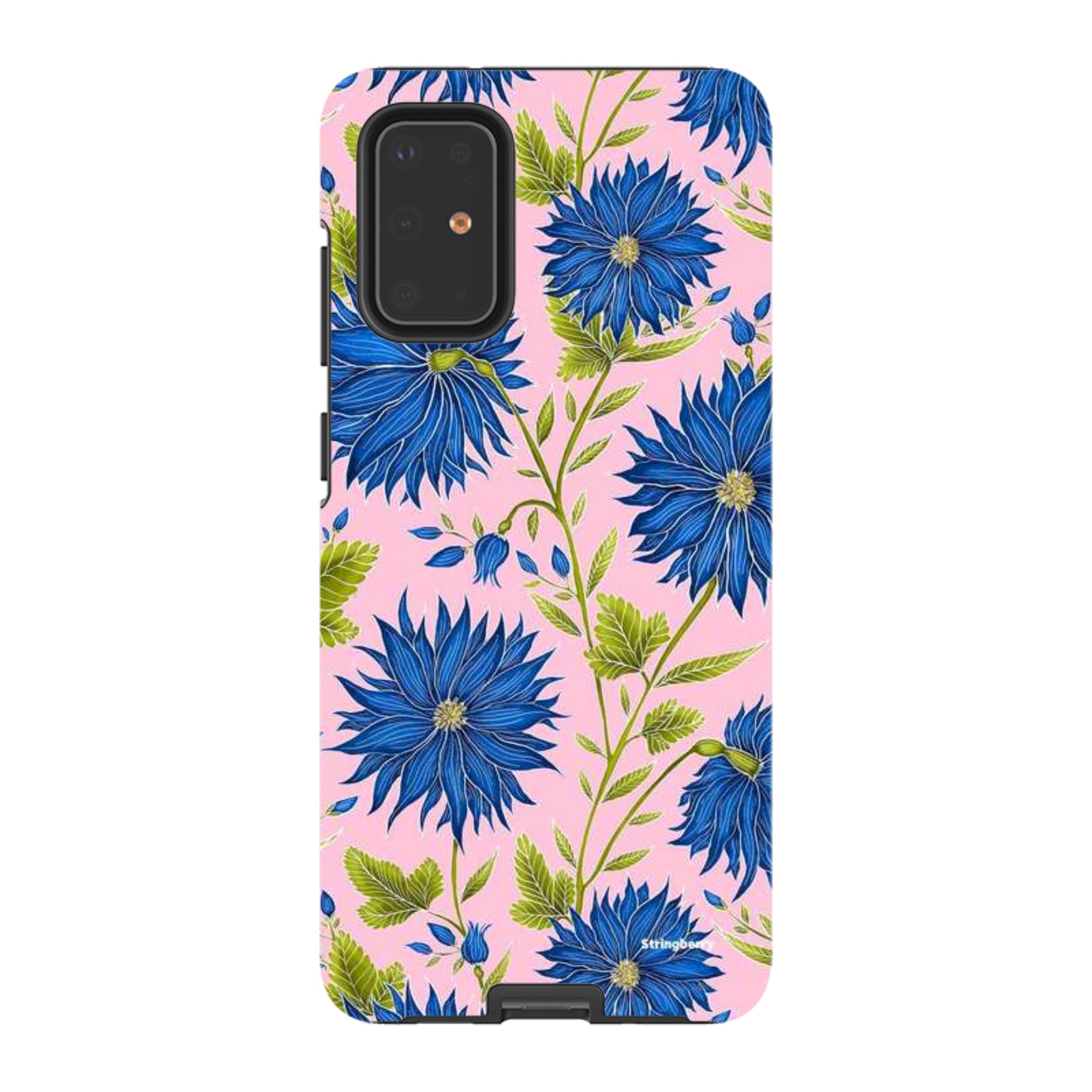 Samsung Tough Case - Blue Flowers Pink By Catherine Rowe