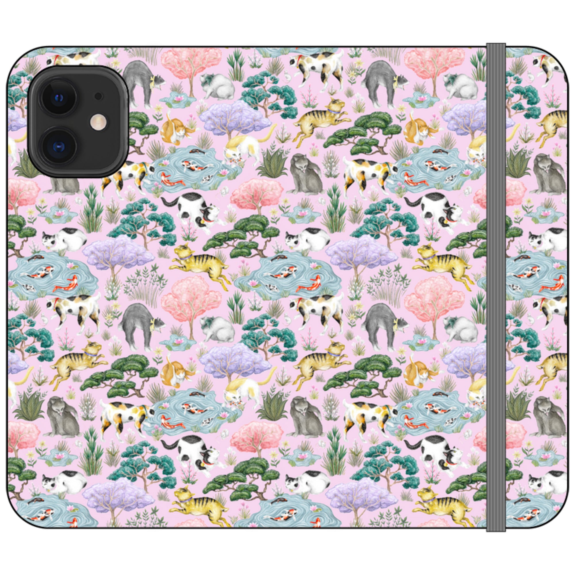Cat Garden Wallet Case By Catherine Rowe