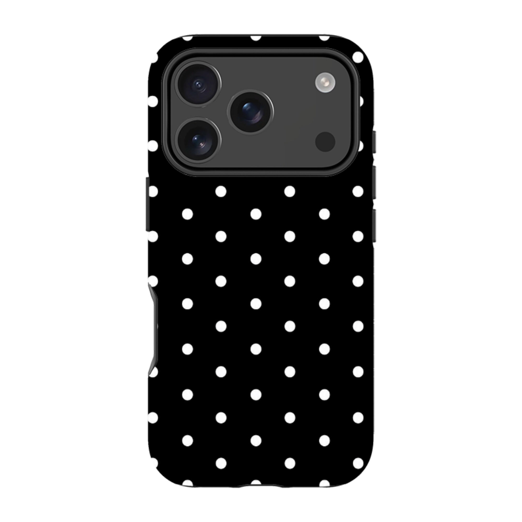 iPhone MagSafe Tough Case - Black & White Polka Dot