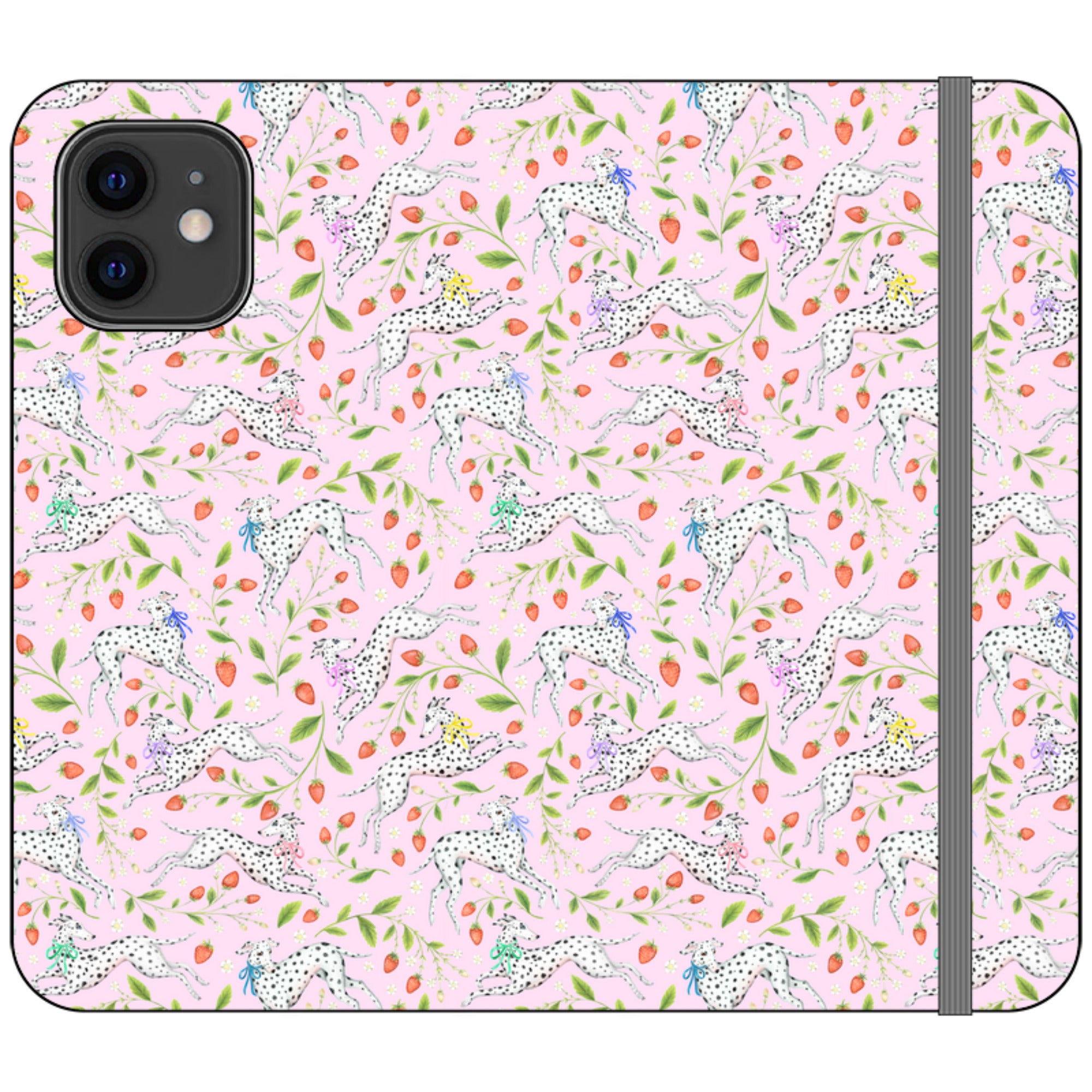Spots and Strawbs Wallet Case By Catherine Rowe