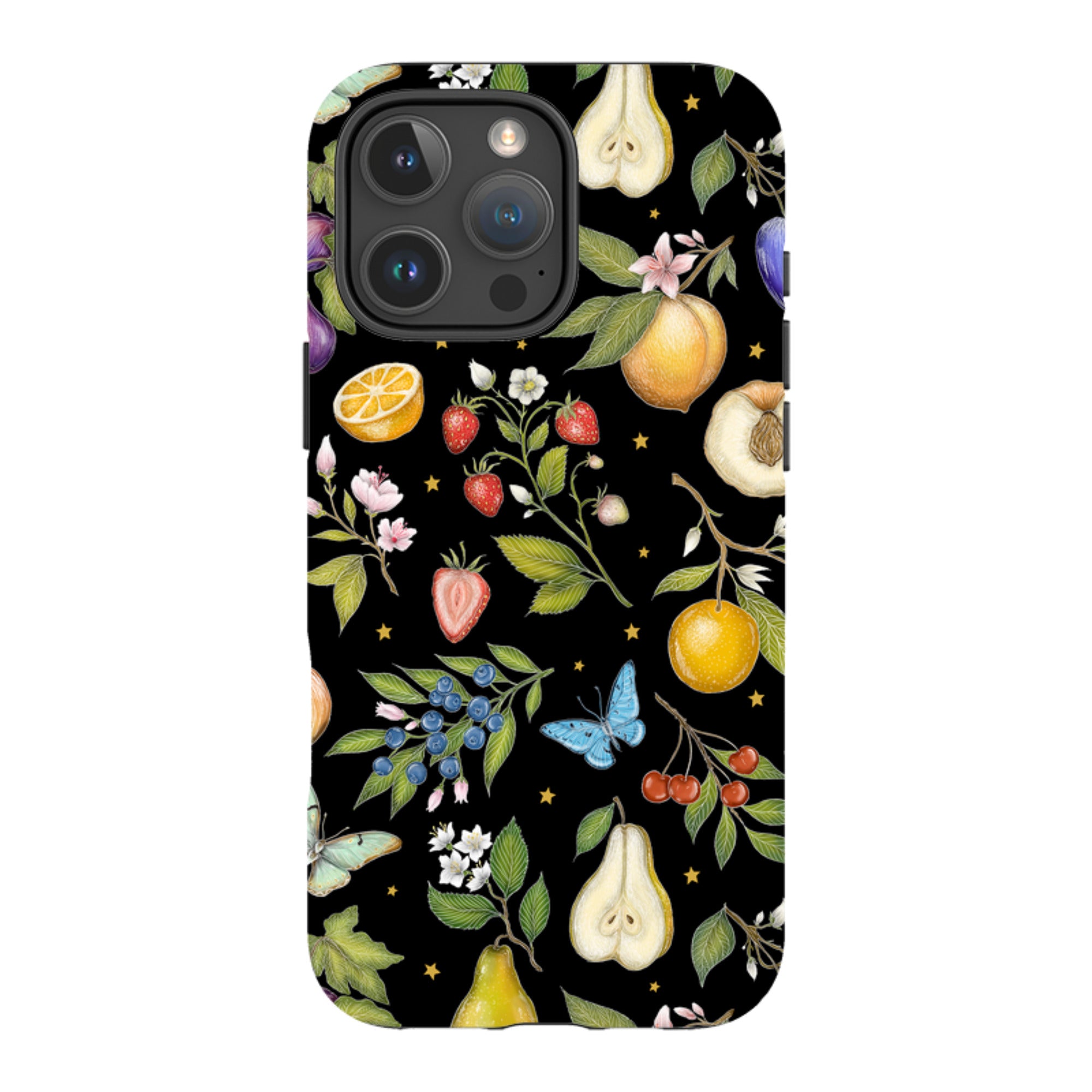 iPhone Tough Case - Black Fruits By Catherine Rowe