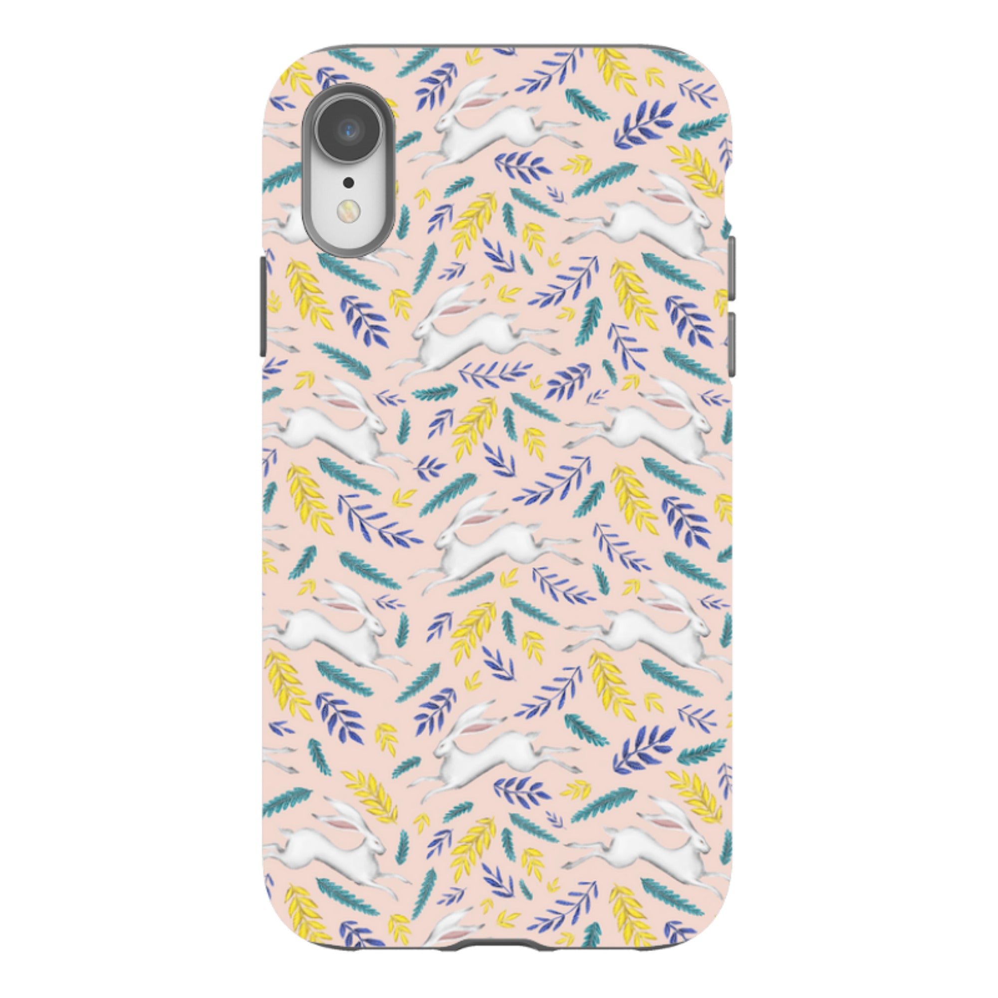iPhone Tough Case - White Hare Pattern By Catherine Rowe