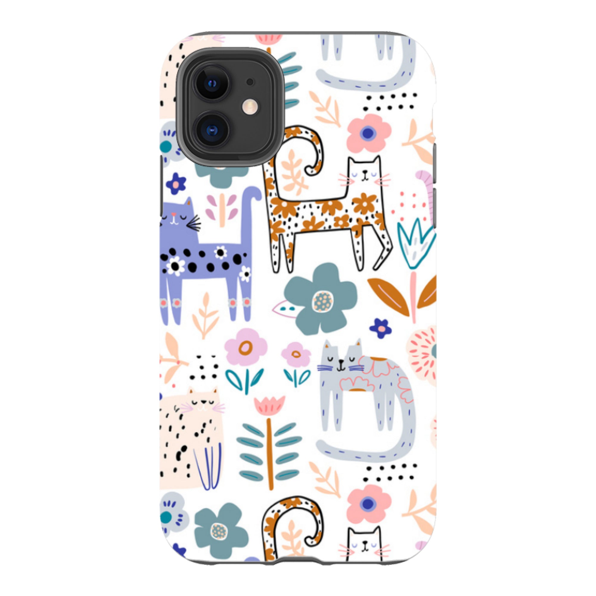 iPhone Tough Case - Floral Cats