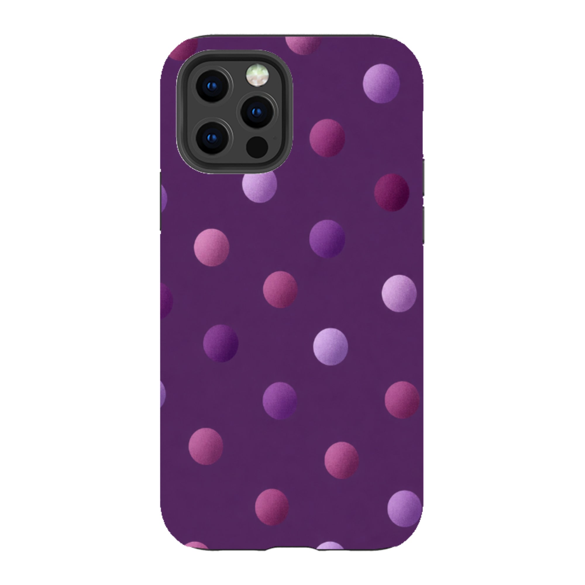 iPhone Tough Case - Purple Polka Dot